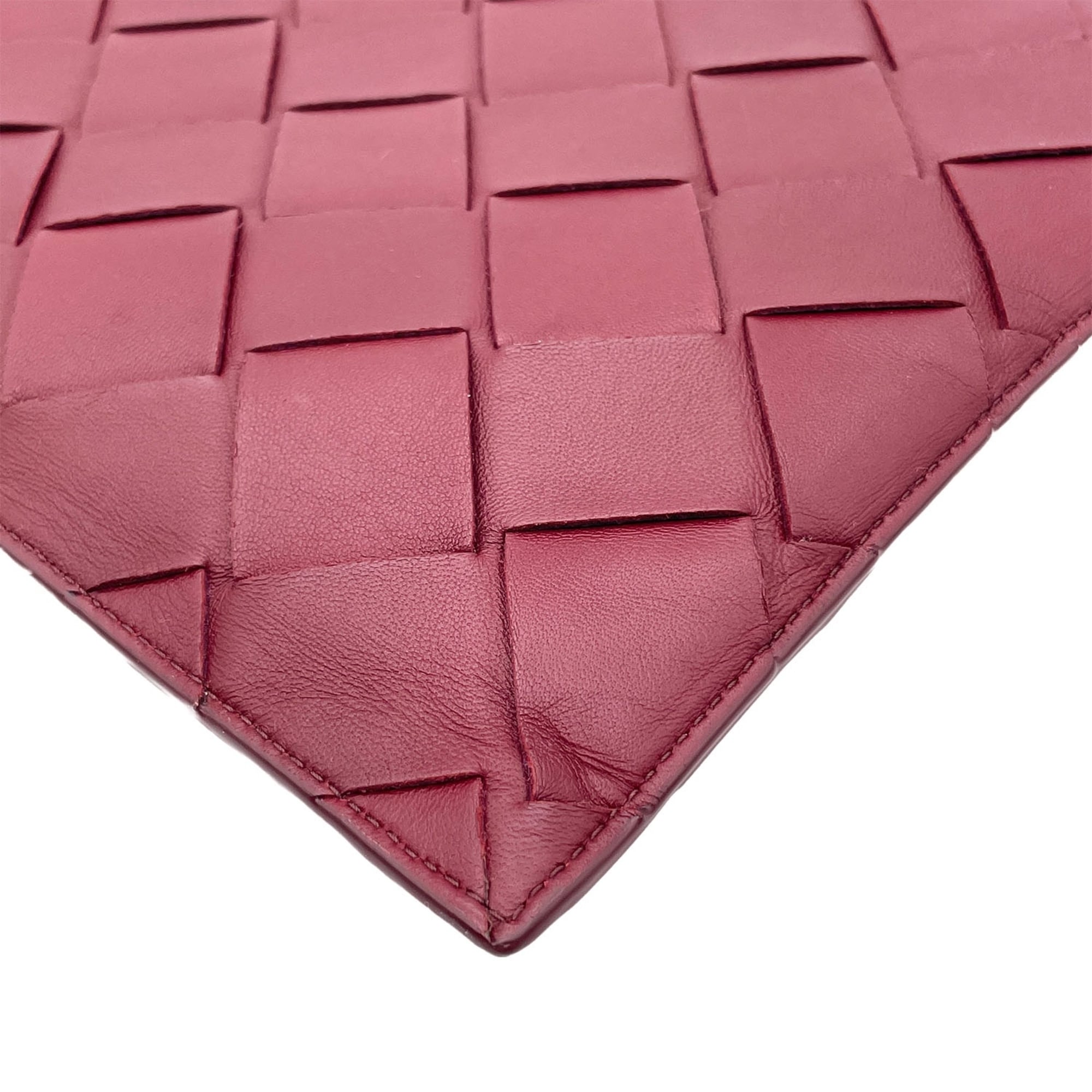 Bottega Veneta Red Color Leather Clutch Bag (Pre-Owned)