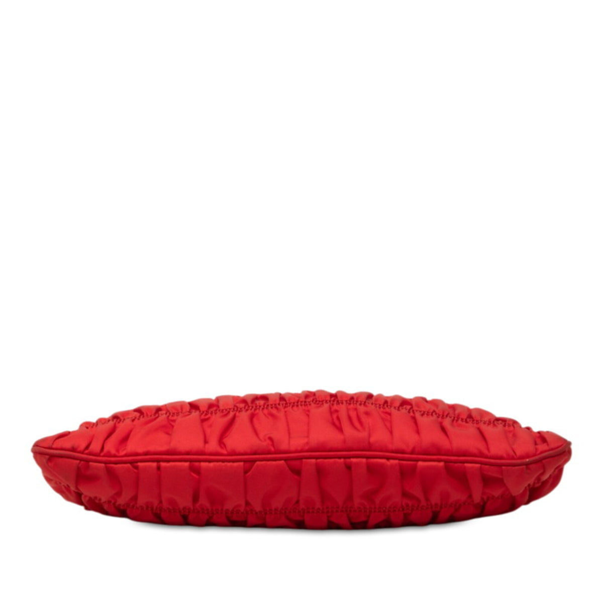 Prada Red Color Nylon Leather Shoulder Bag (Pre-Owned)