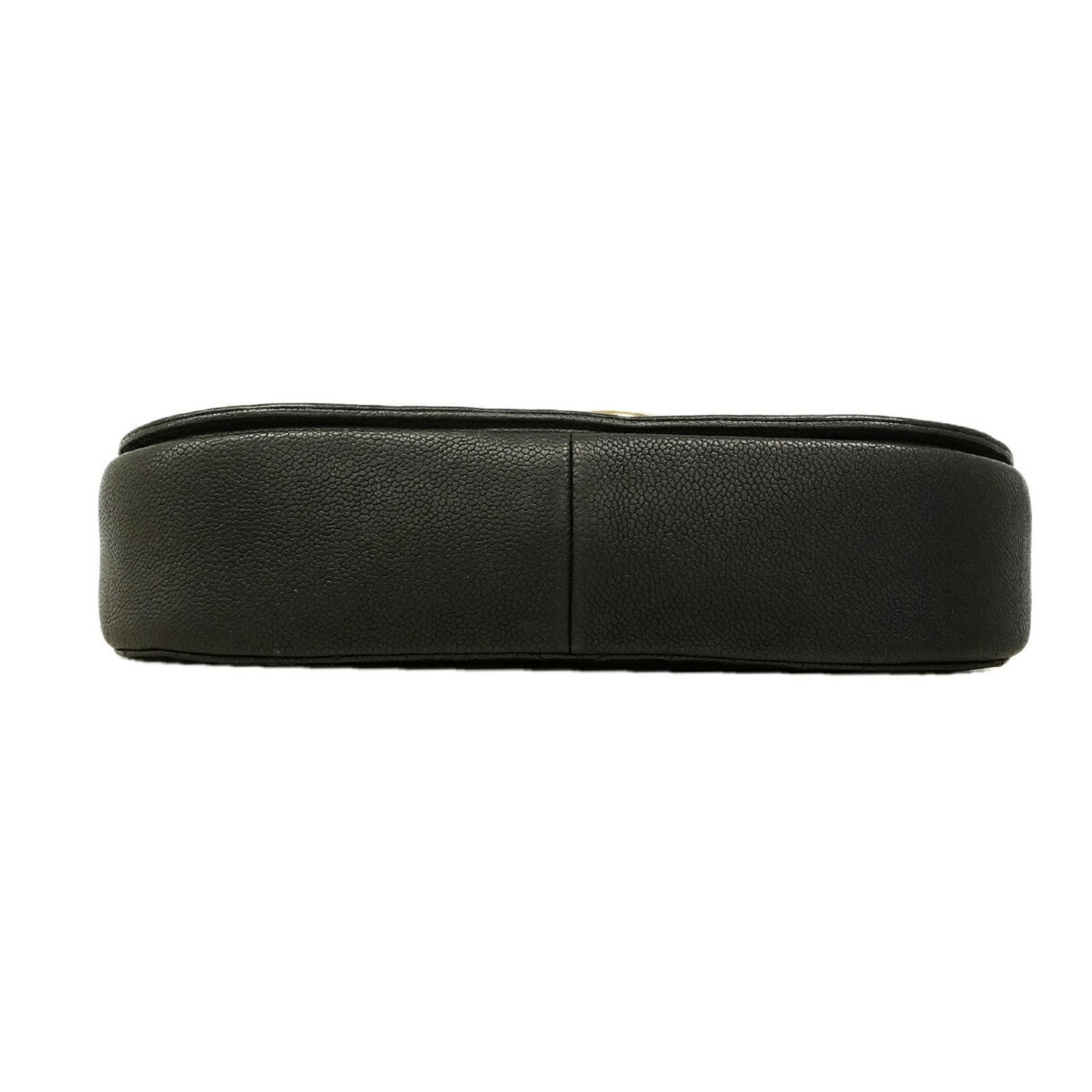 Chanel Black Grained Calfskin Handbag (Pre-Owned)