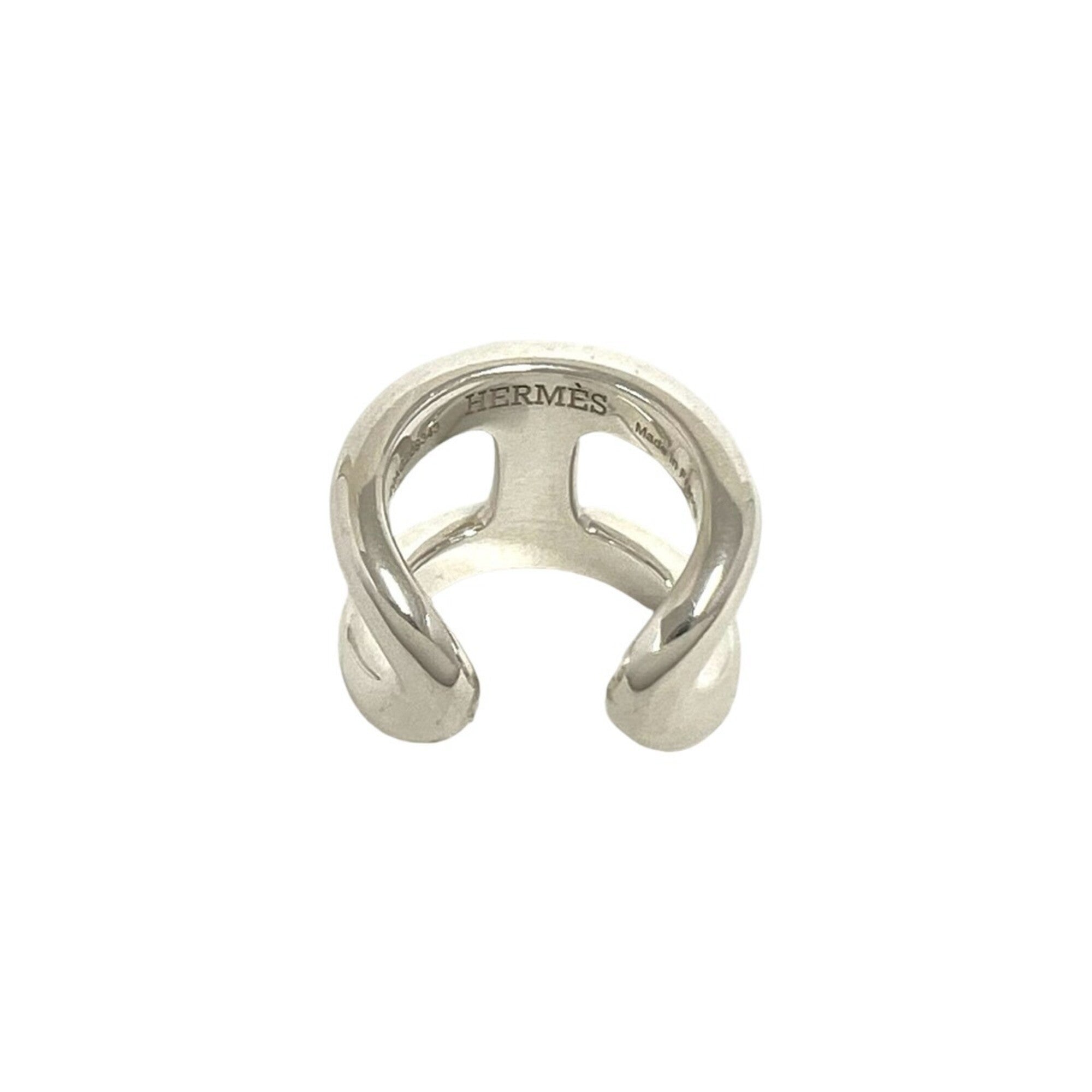 Hermes Silver Silver 925 Band Ring (Pre-Owned)
