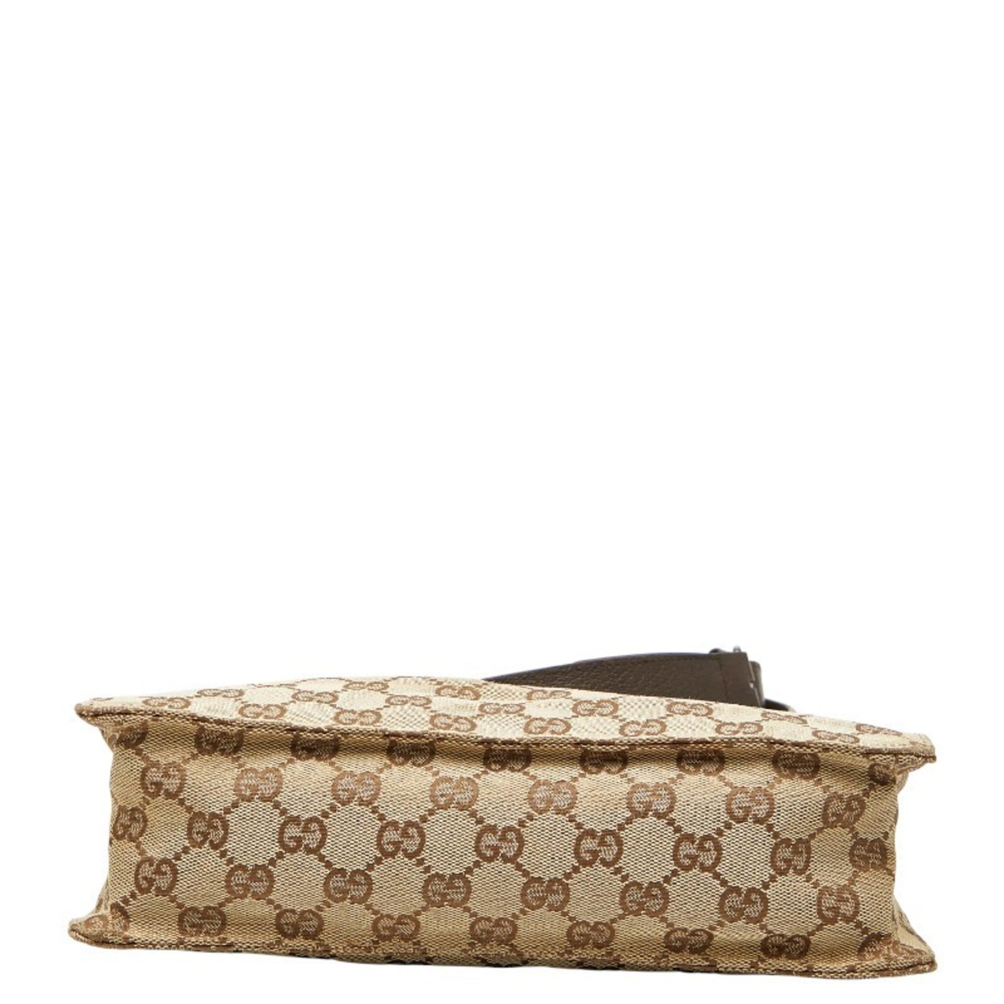 Gucci Gg Canvas Beige Brown Gg Canvas Shoulder Bag (Pre-Owned)
