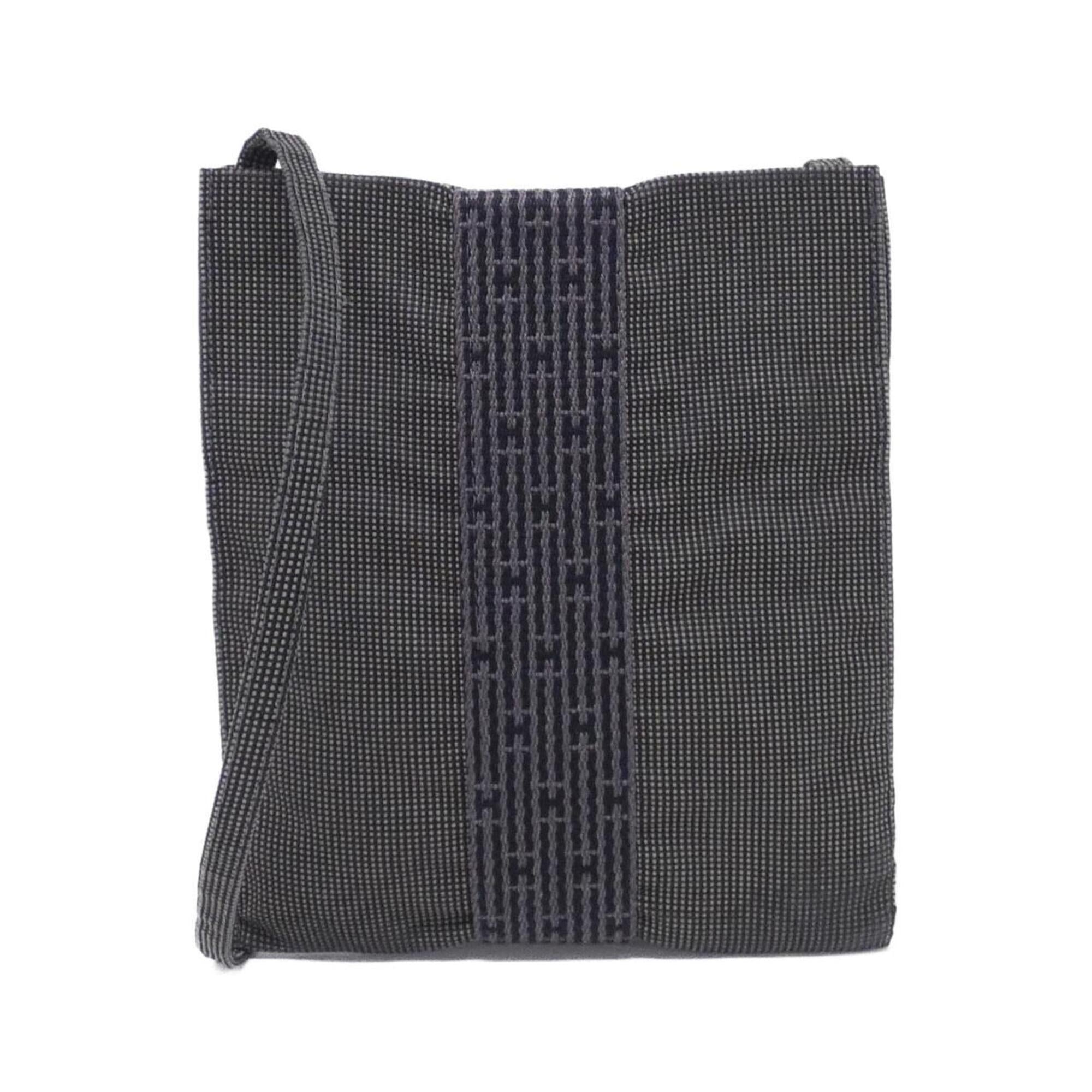 Hermes Black Canvas Pochette Shoulder Bag (Pre-Owned)