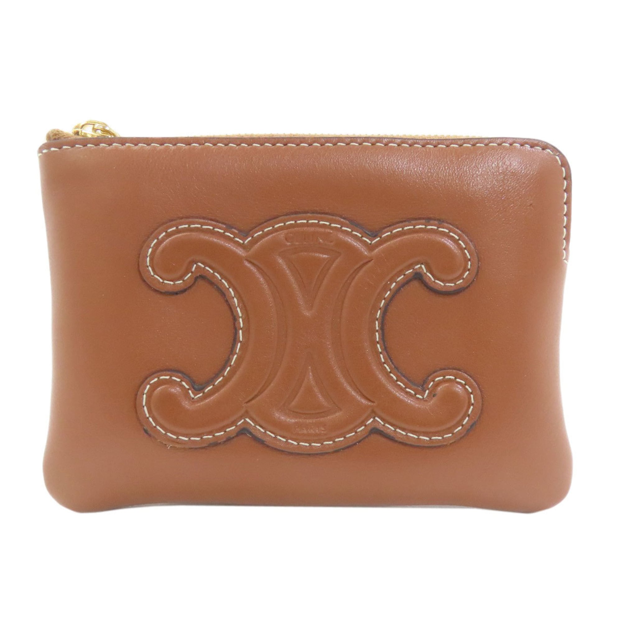 Celine Brown Leather Coin Purse/Coin Case (Pre-Owned)