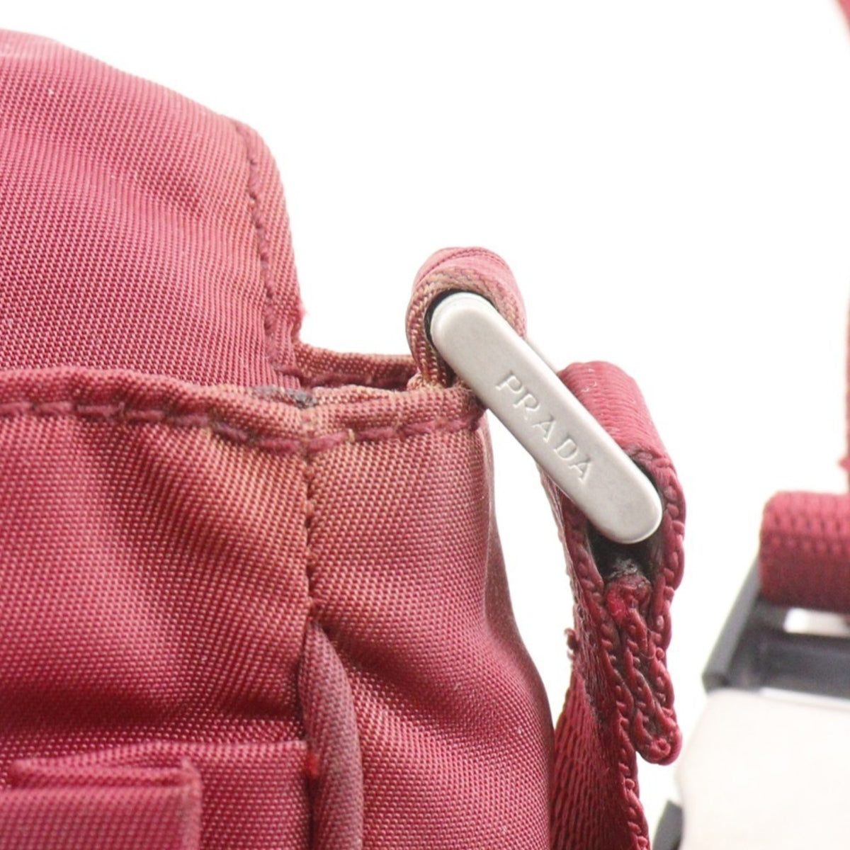 Prada Red Color Nylon Fanny Pack Shoulder Bag (Pre-Owned)