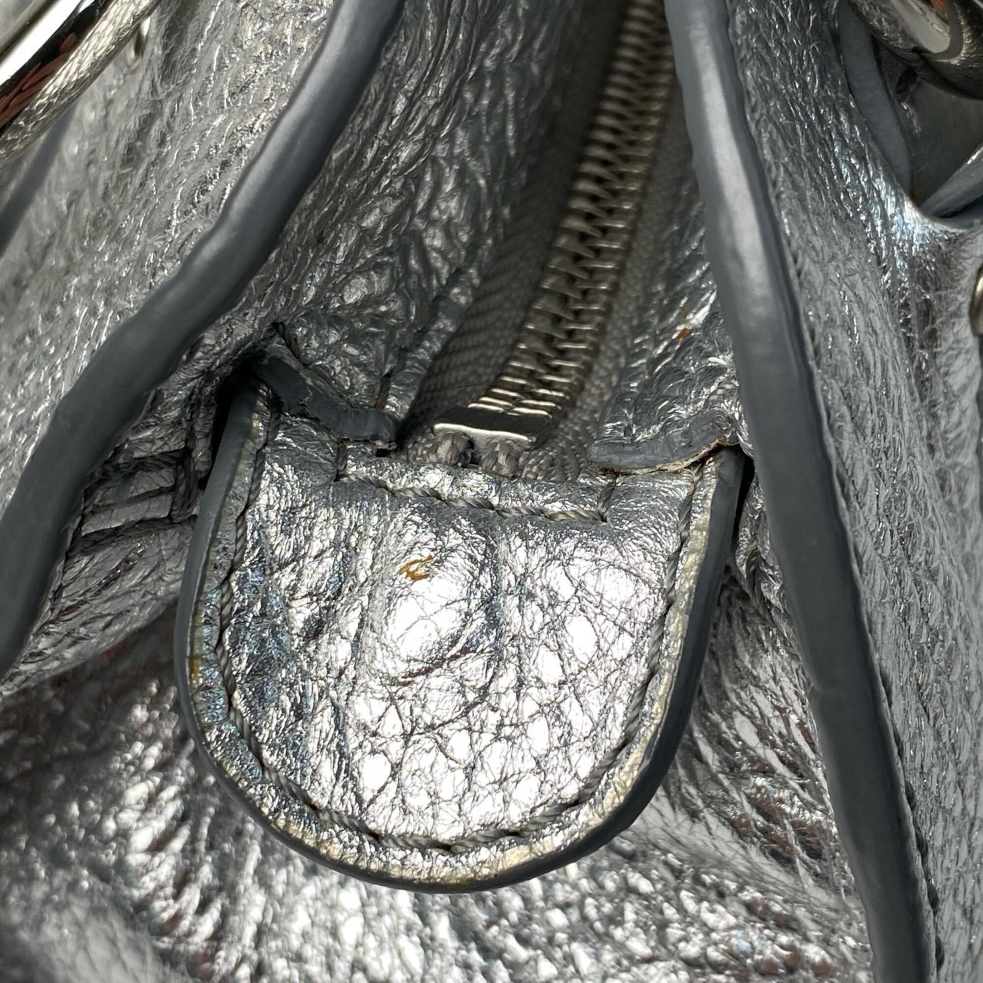 Celine Silver Leather Tote Bag (Pre-Owned)