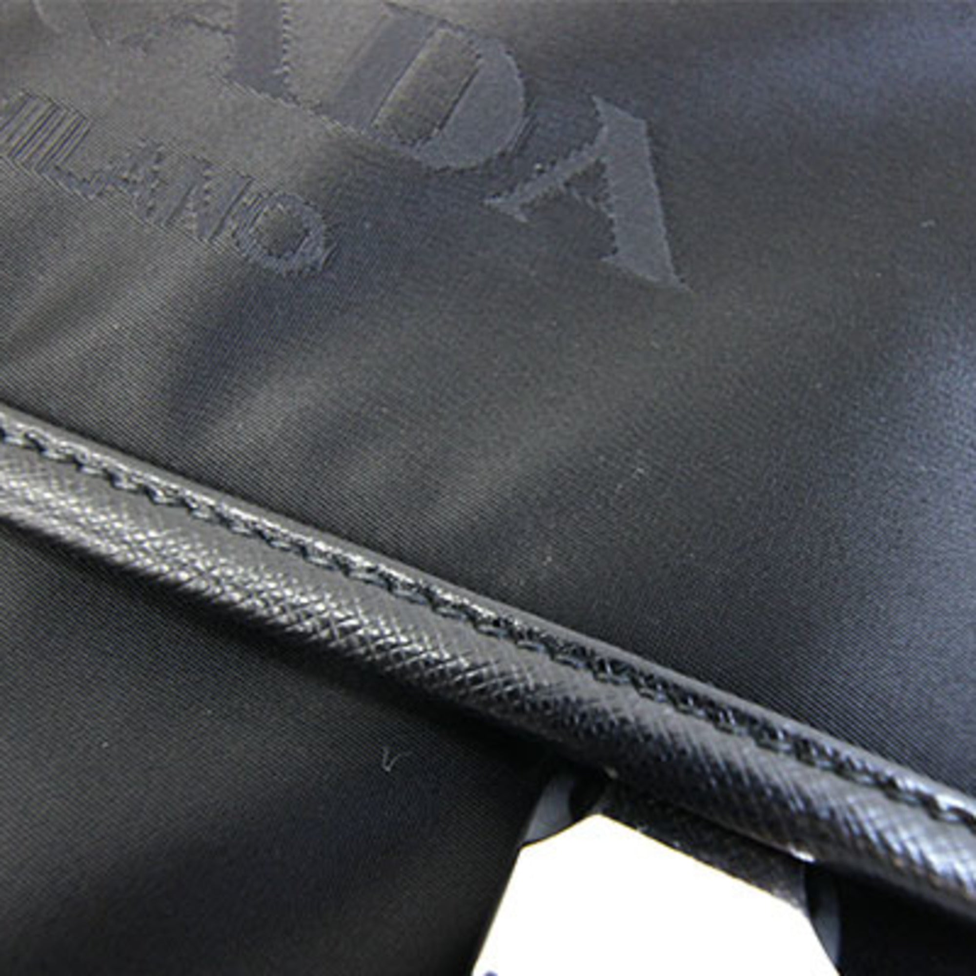 Prada Black Nylon Leather Shoulder Bag (Pre-Owned)