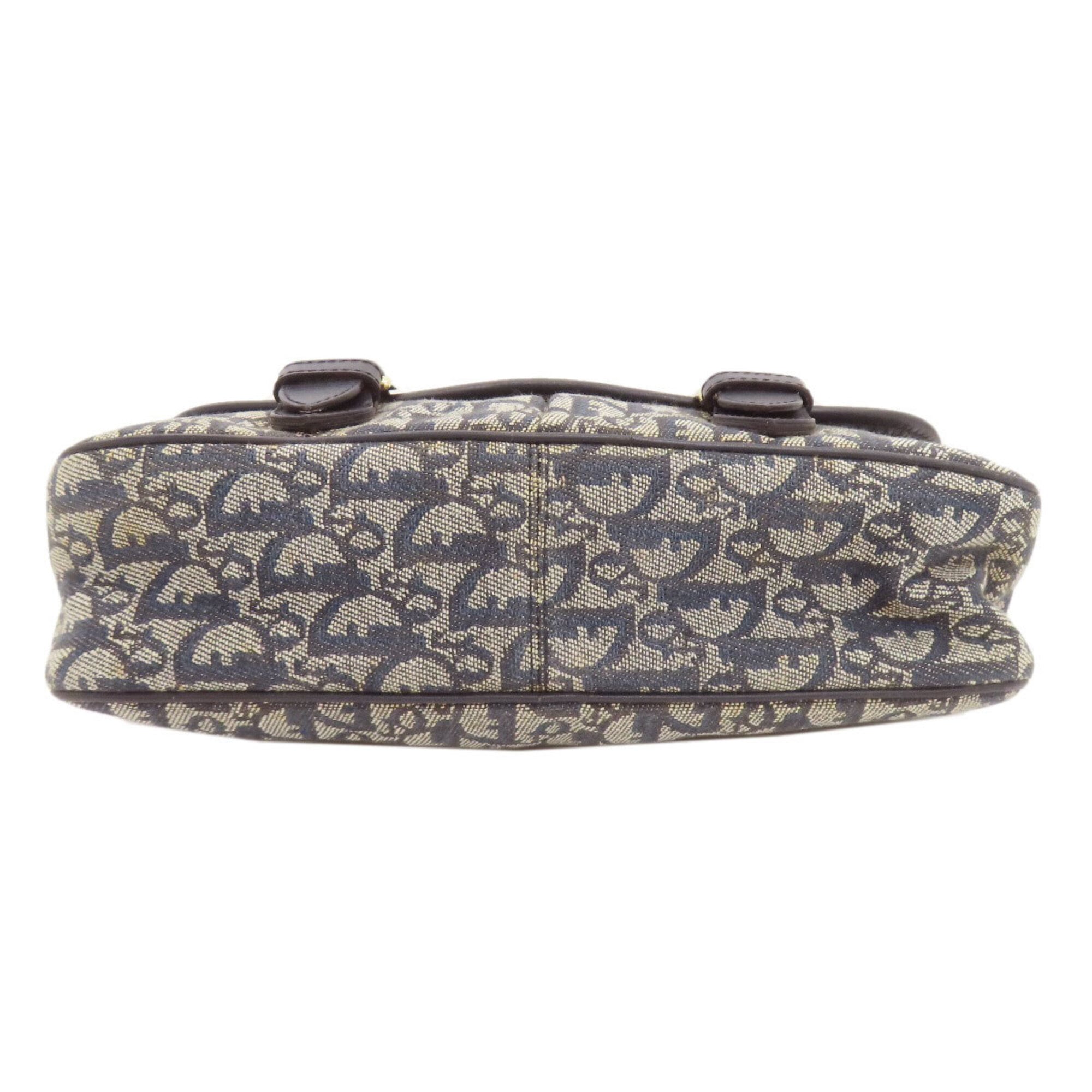 Christian Dior Trotter Navy Canvas Shoulder Bag (Pre-Owned)