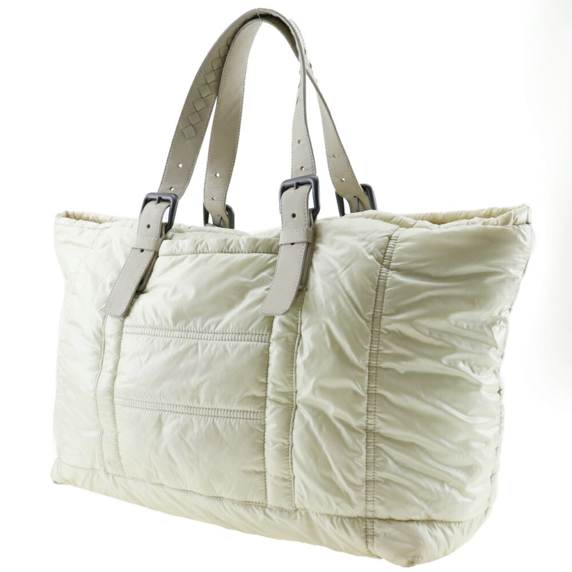 Bottega Veneta Intrecciato Beige Nylon Tote Bag (Pre-Owned)