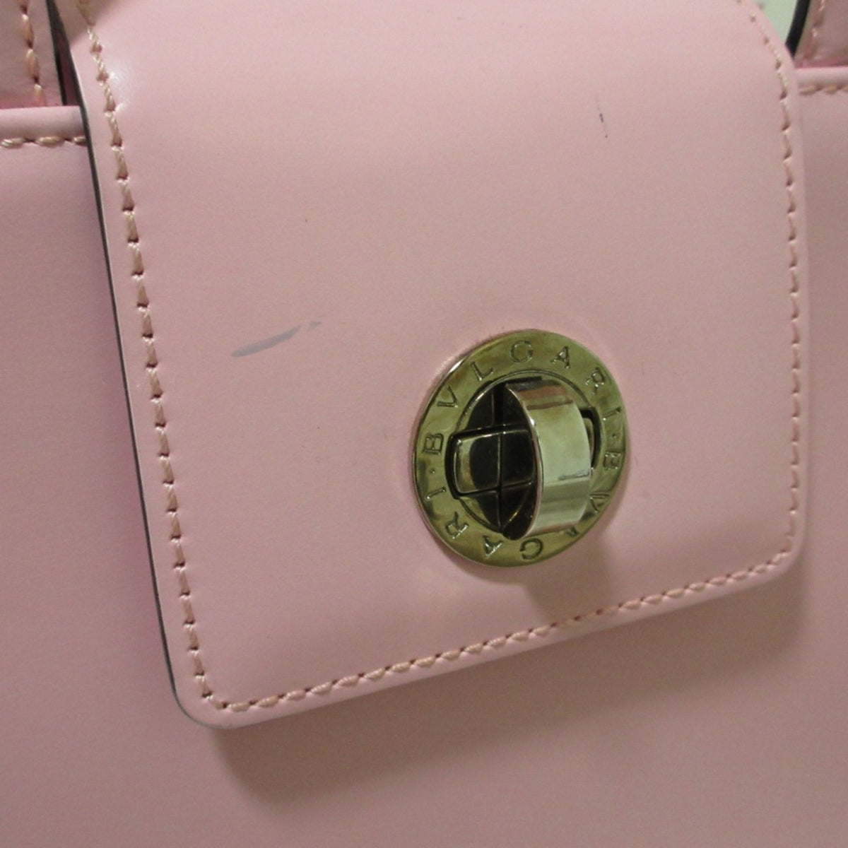 Bvlgari Pink Leather Handbag Shoulder Bag (Pre-Owned)