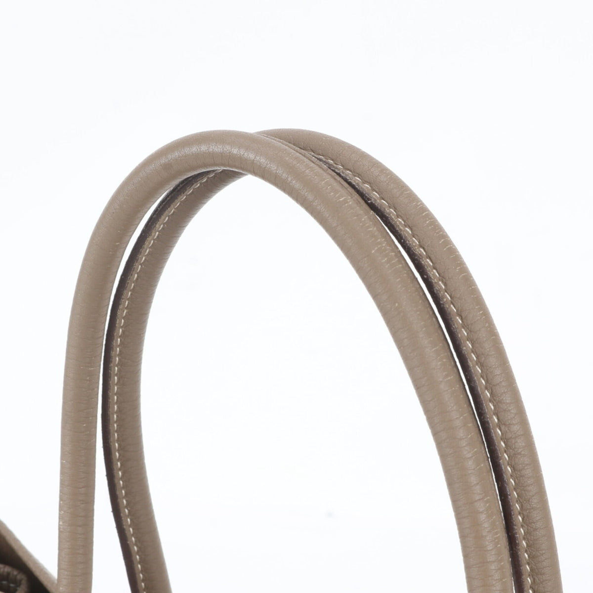 Hermes Beige Leather Canvas Shoulder Bag Tote Bag (Pre-Owned)