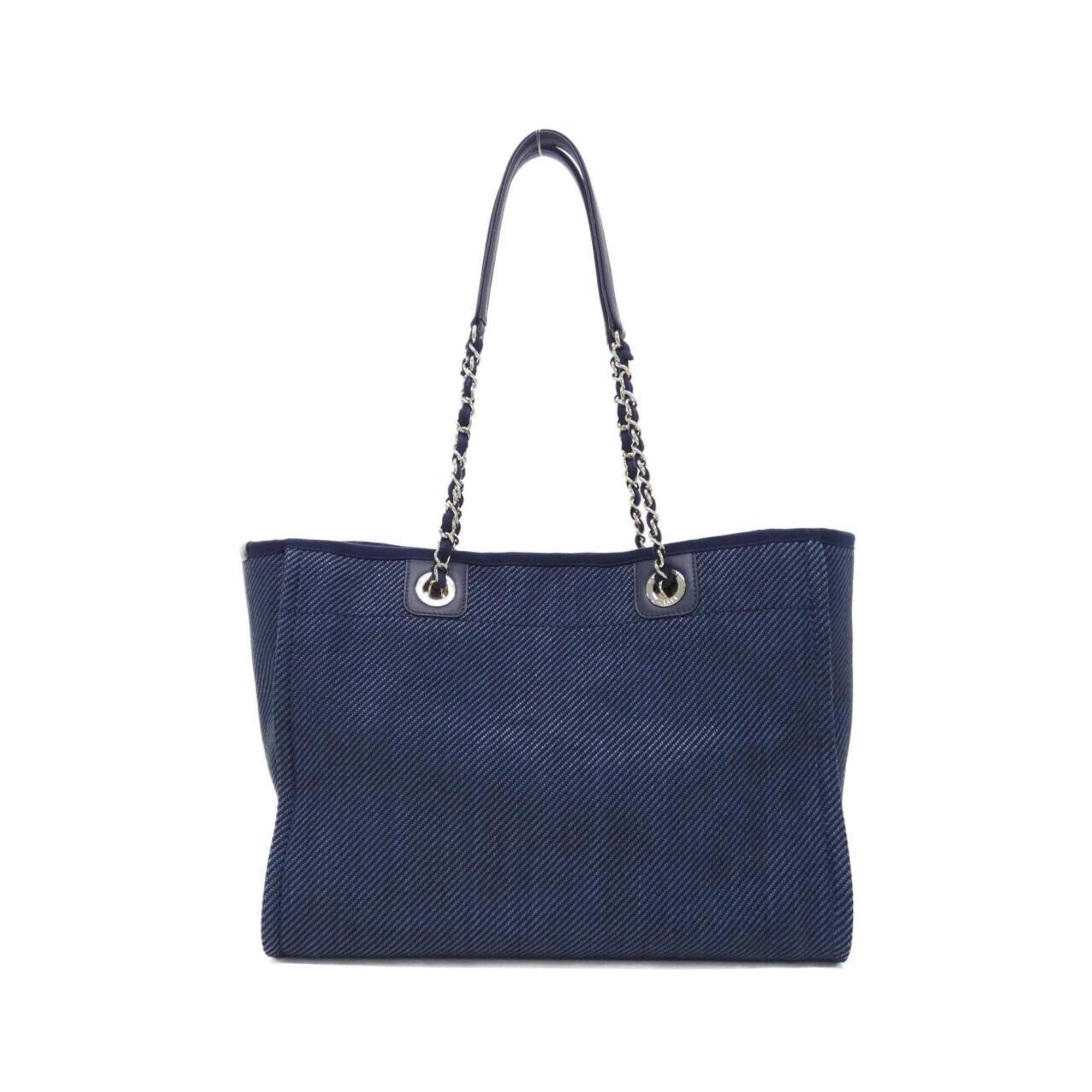 Chanel Navy Nylon Canvas Handbag (Pre-Owned)