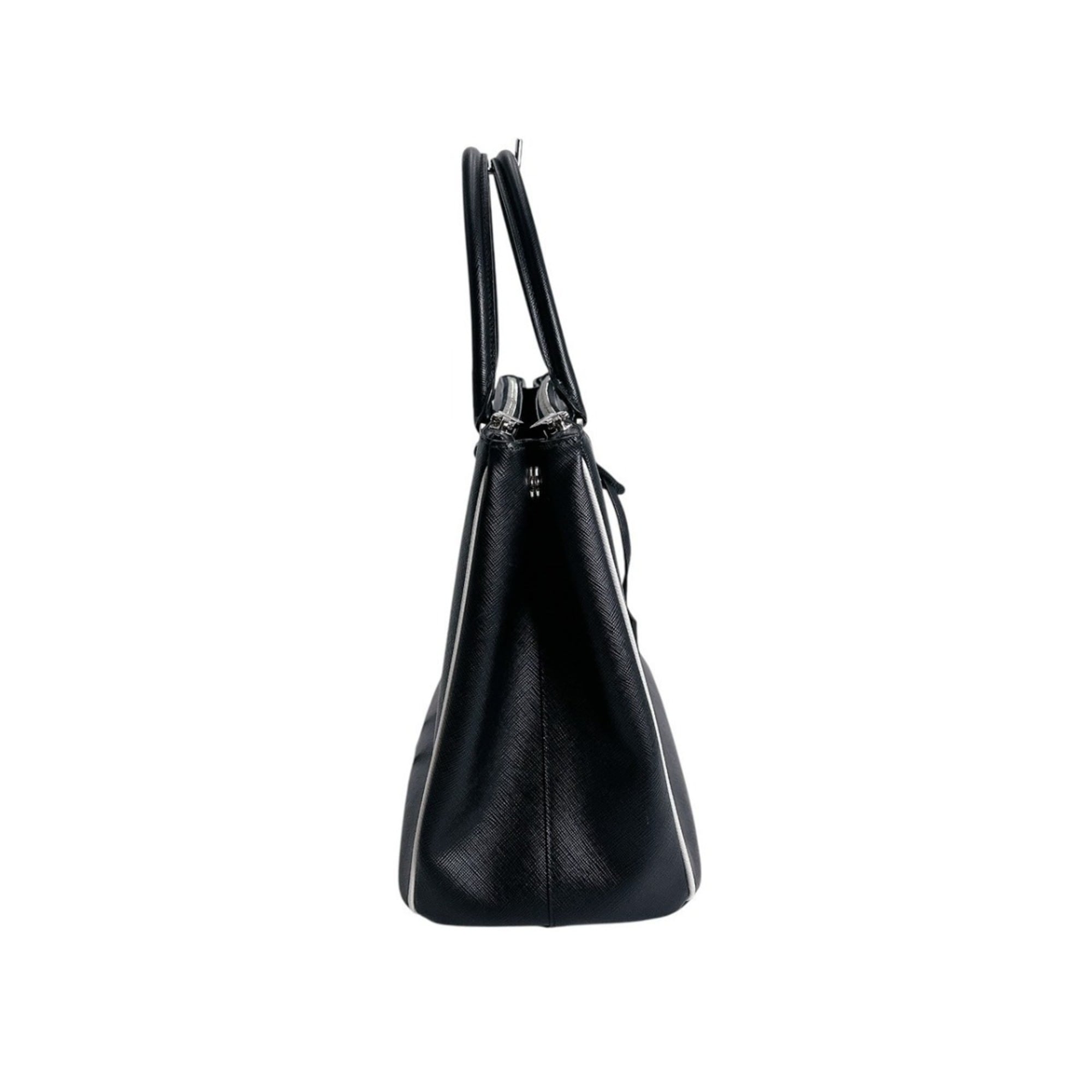Prada Saffiano Black Leather Tote Bag (Pre-Owned)