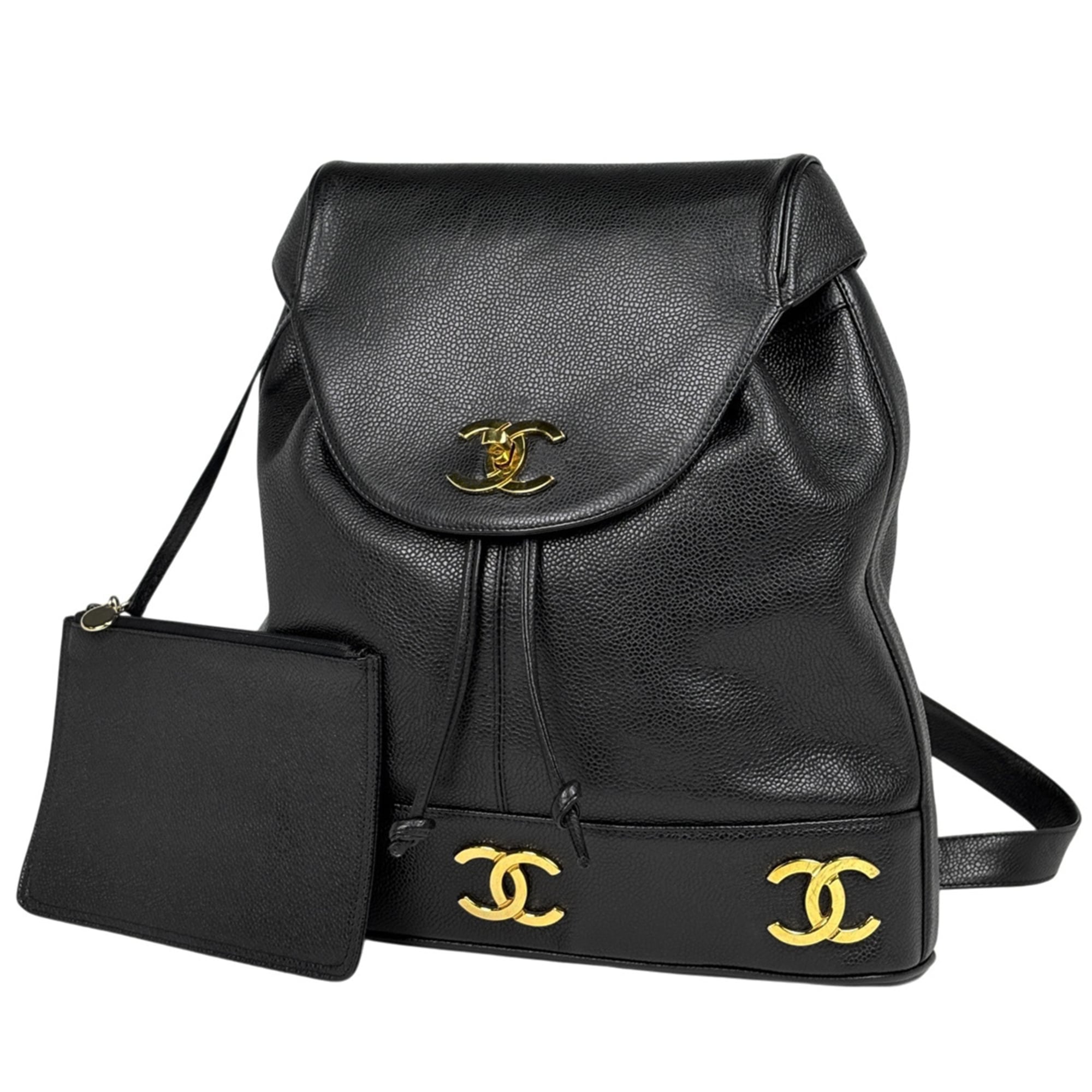 Chanel Black Grained Calfskin Backpack (Pre-Owned)