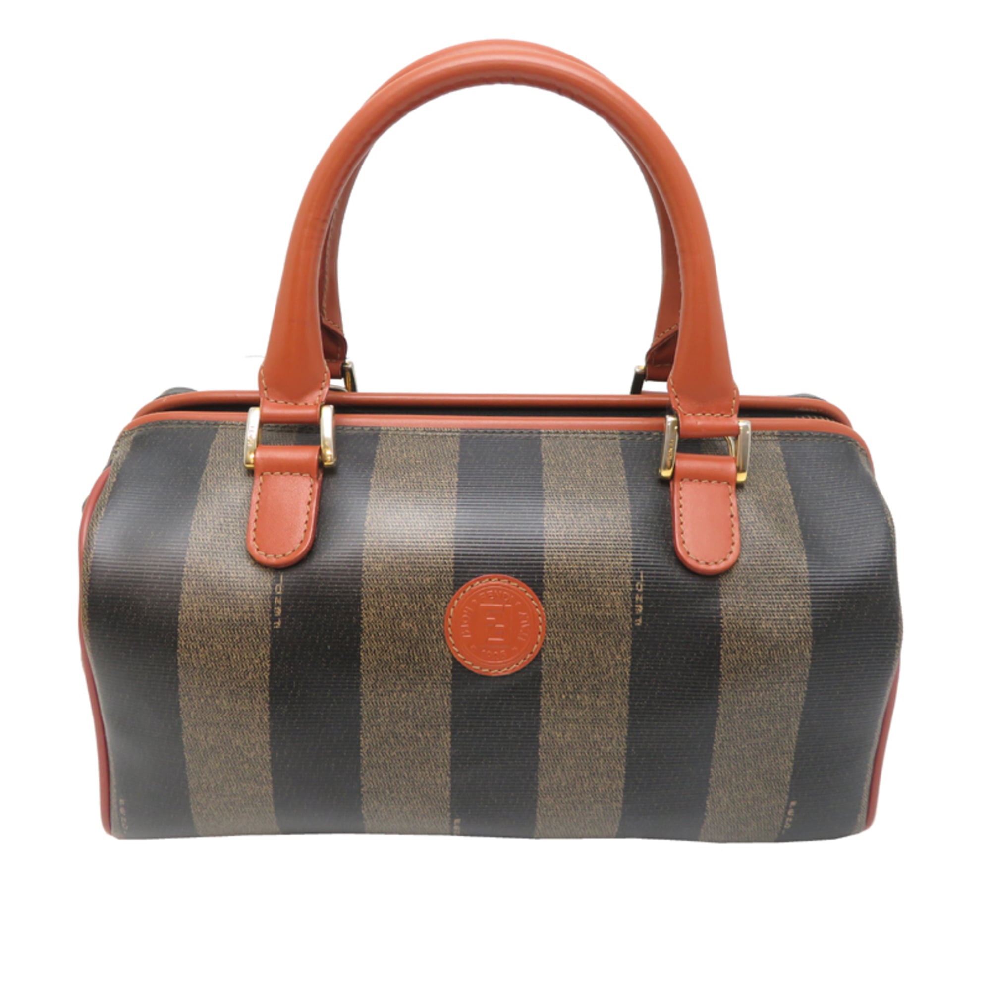 Fendi Brown Pvc Leather Boston Bag (Pre-Owned)