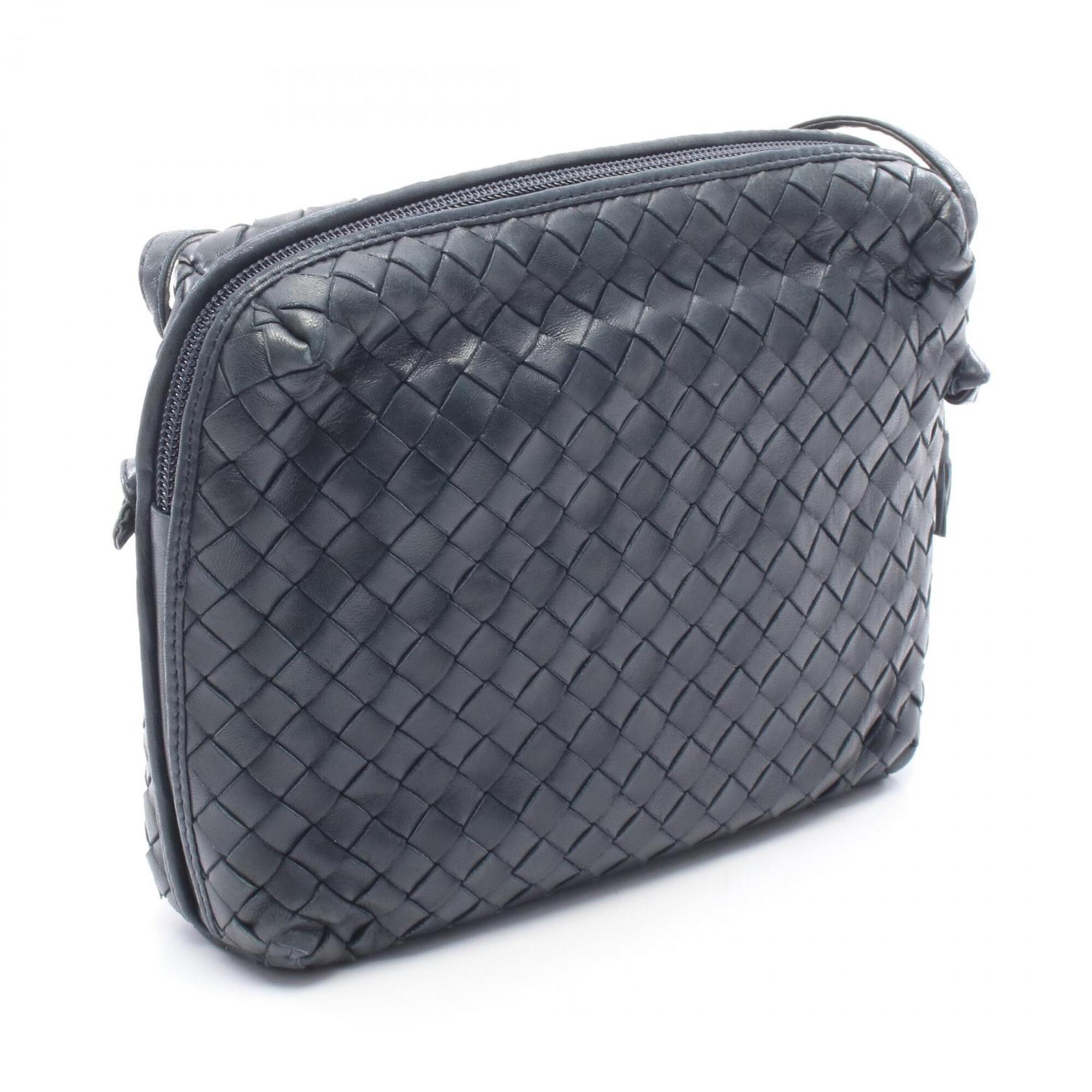 Bottega Veneta Navy Intrecciato Handbag Shoulder Bag (Pre-Owned)
