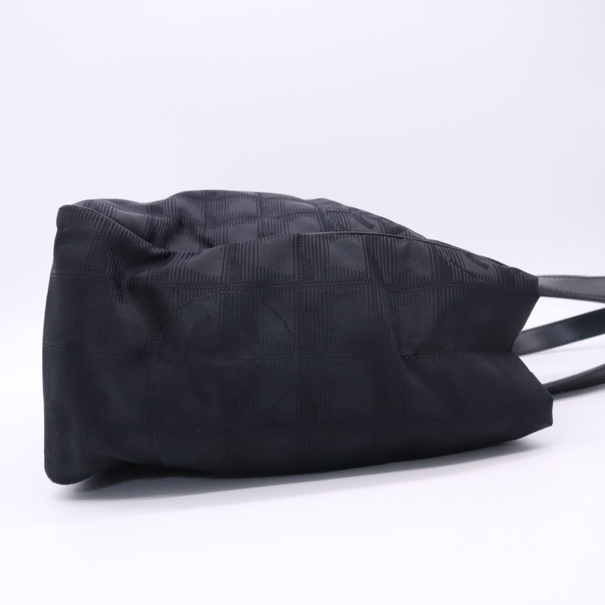 Chanel New Travel Line Black Nylon Leather Tote Bag (Pre-Owned)