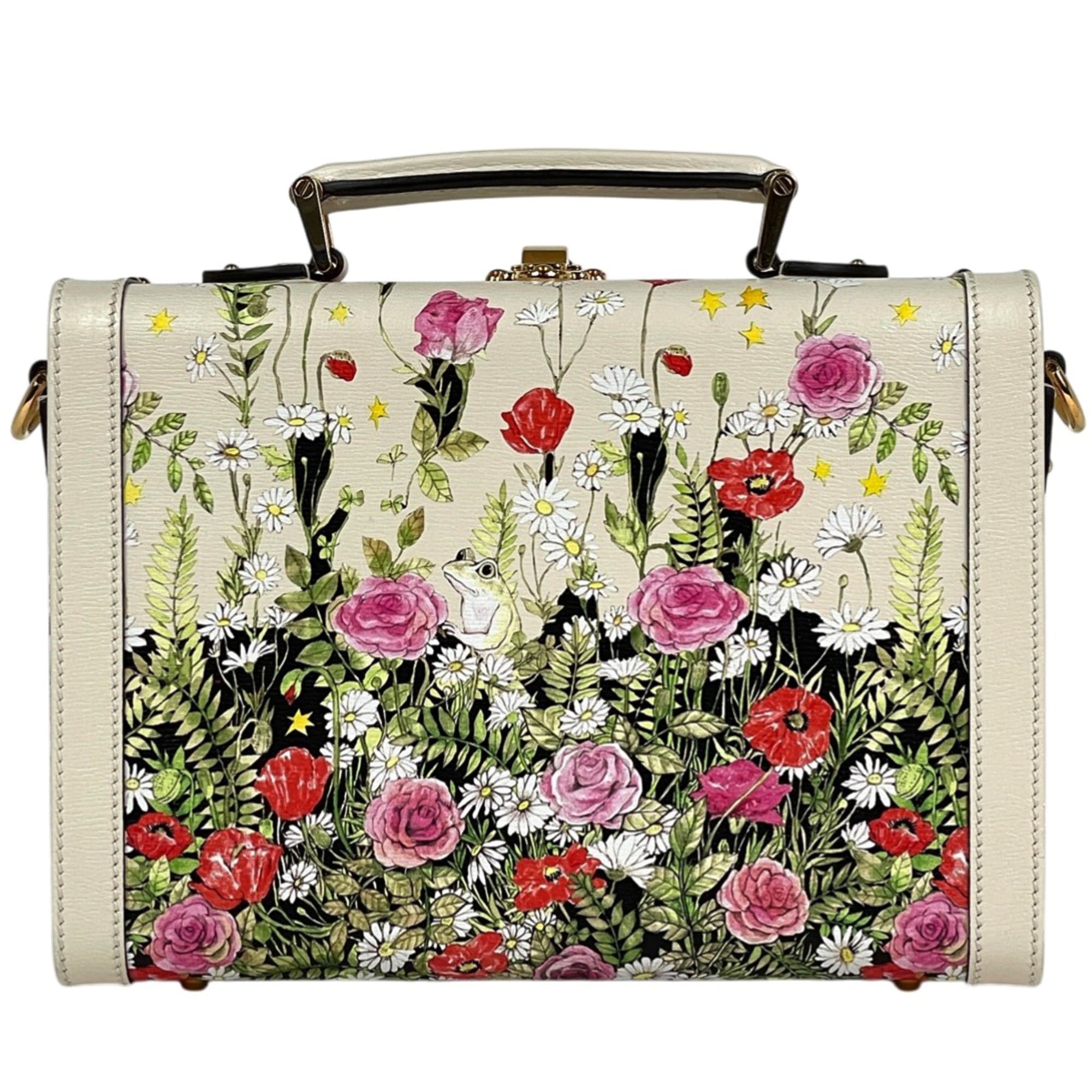 Gucci Ivory Multi-Color Leather Handbag Shoulder Bag (Pre-Owned)