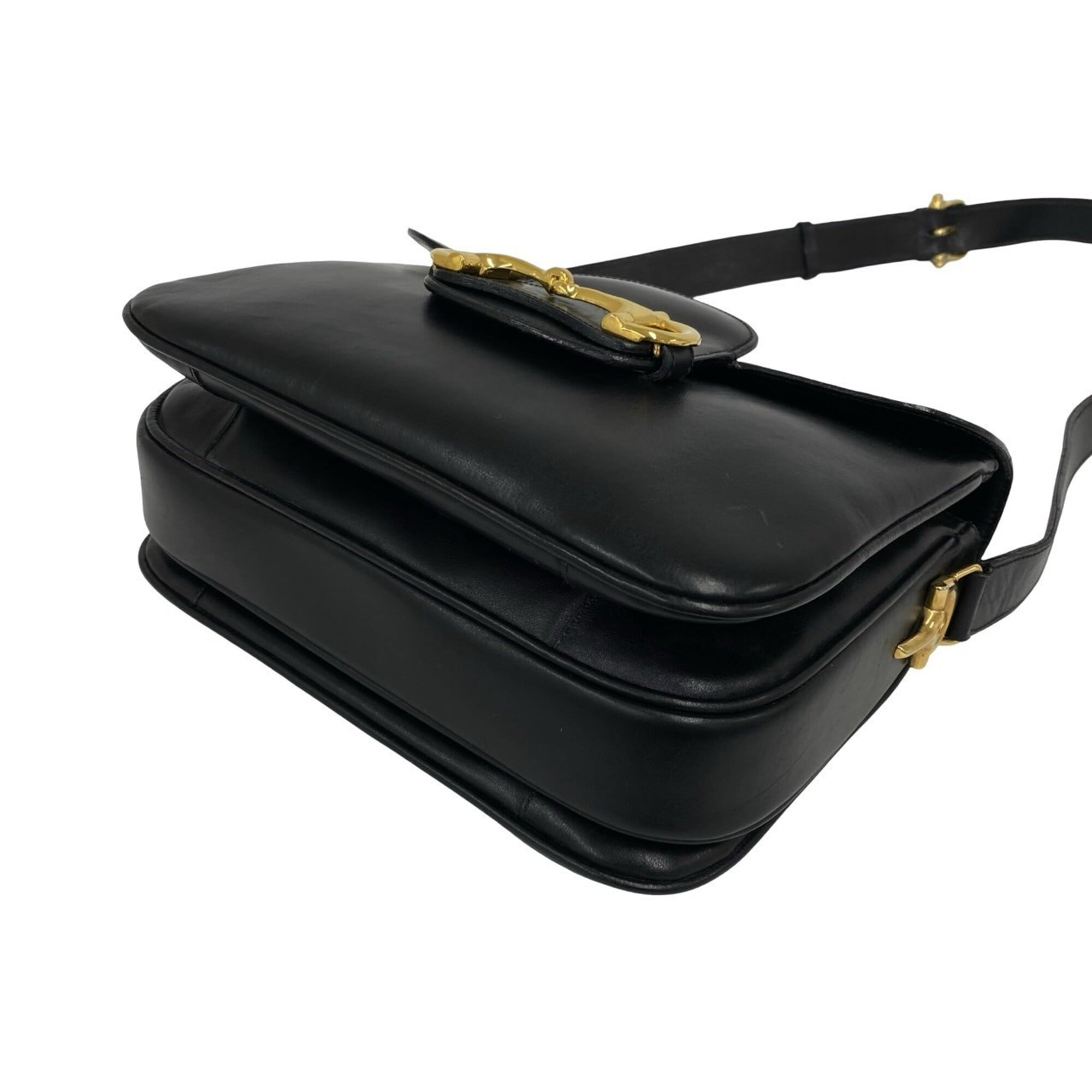 Celine Black Leather Pochette Shoulder Bag (Pre-Owned)