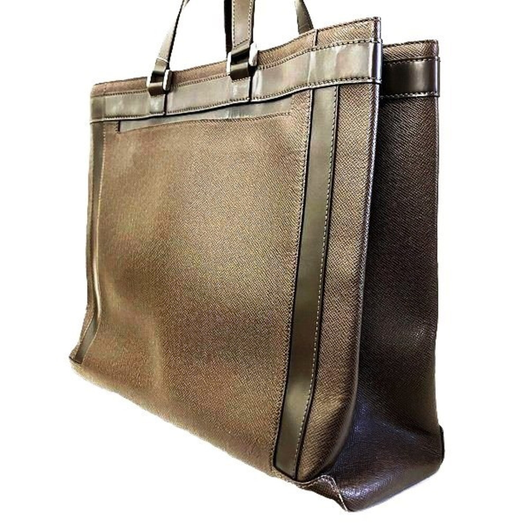 Louis Vuitton Brown Grizzly Taiga Leather Briefcase Handbag Tote Bag (Pre-Owned)