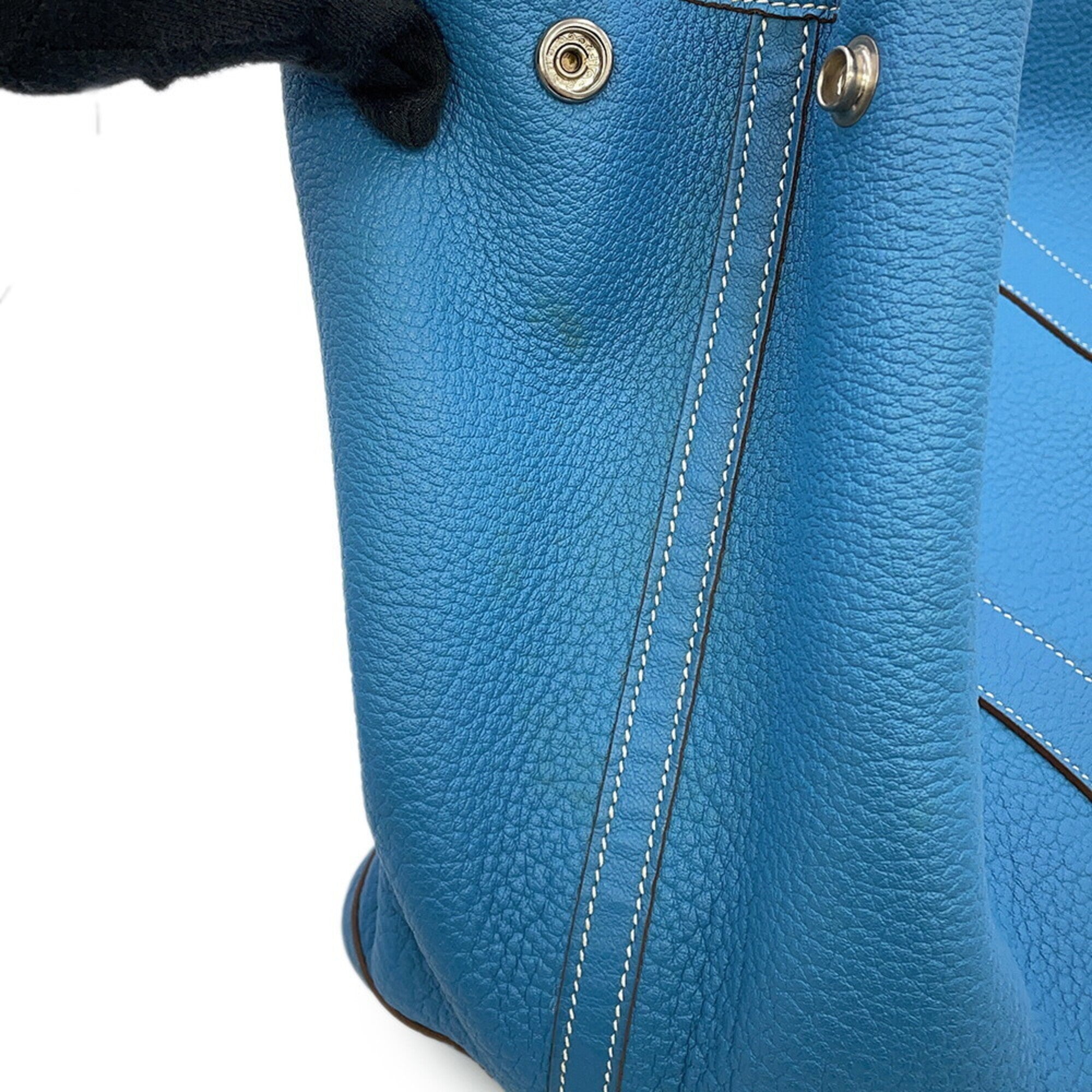 Hermes Azur Negonda Leather Handbag Tote Bag (Pre-Owned)