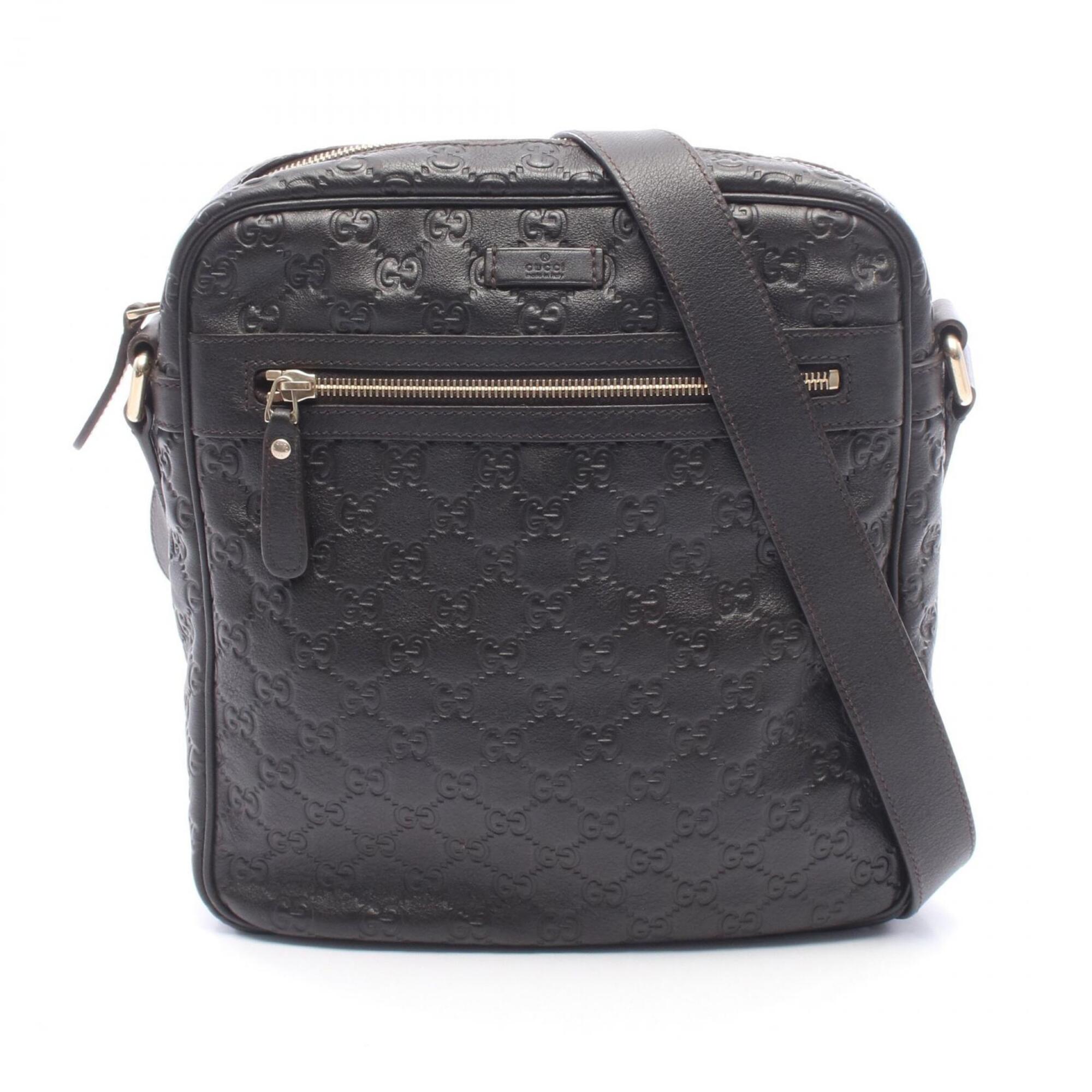 Gucci Brown Leather Handbag Shoulder Bag (Pre-Owned)