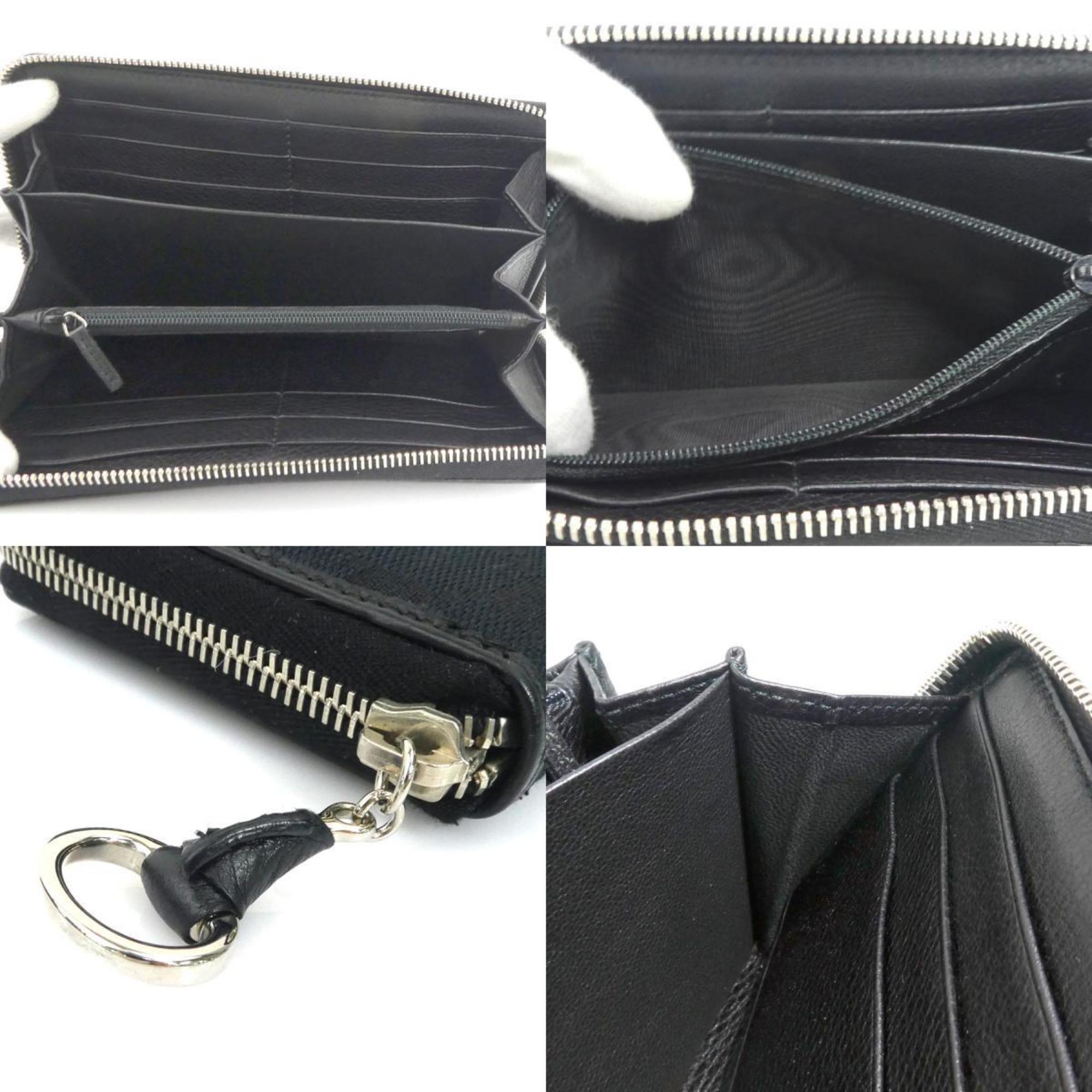 Gucci Black Gg Canvas Long Wallet (Bi-Fold) (Pre-Owned)