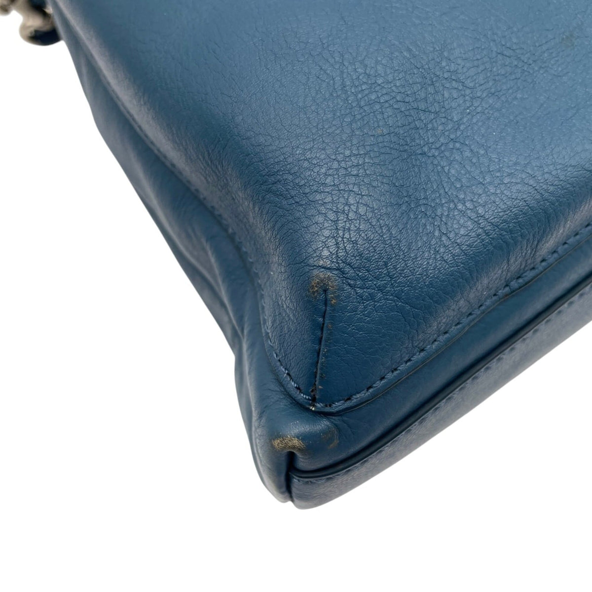 Coach Blue Navy Leather Canvas Shoulder Bag Tote Bag (Pre-Owned)