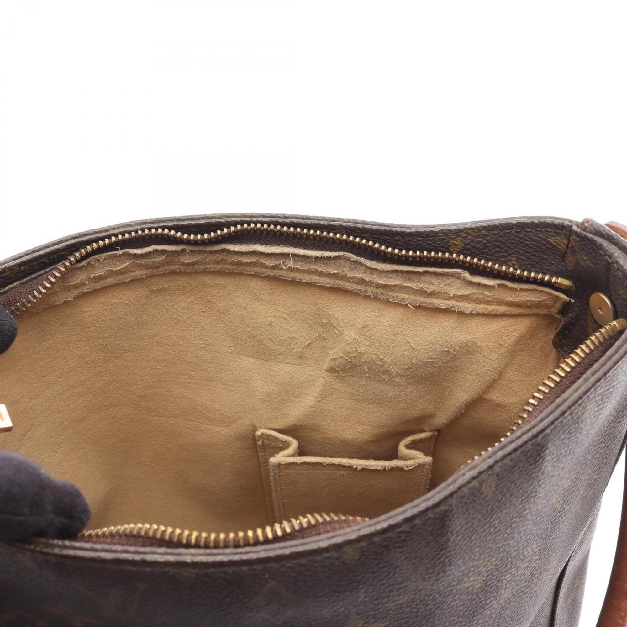 Louis Vuitton Brown Monogram Coated Canvas Leather Handbag Shoulder Bag (Pre-Owned)