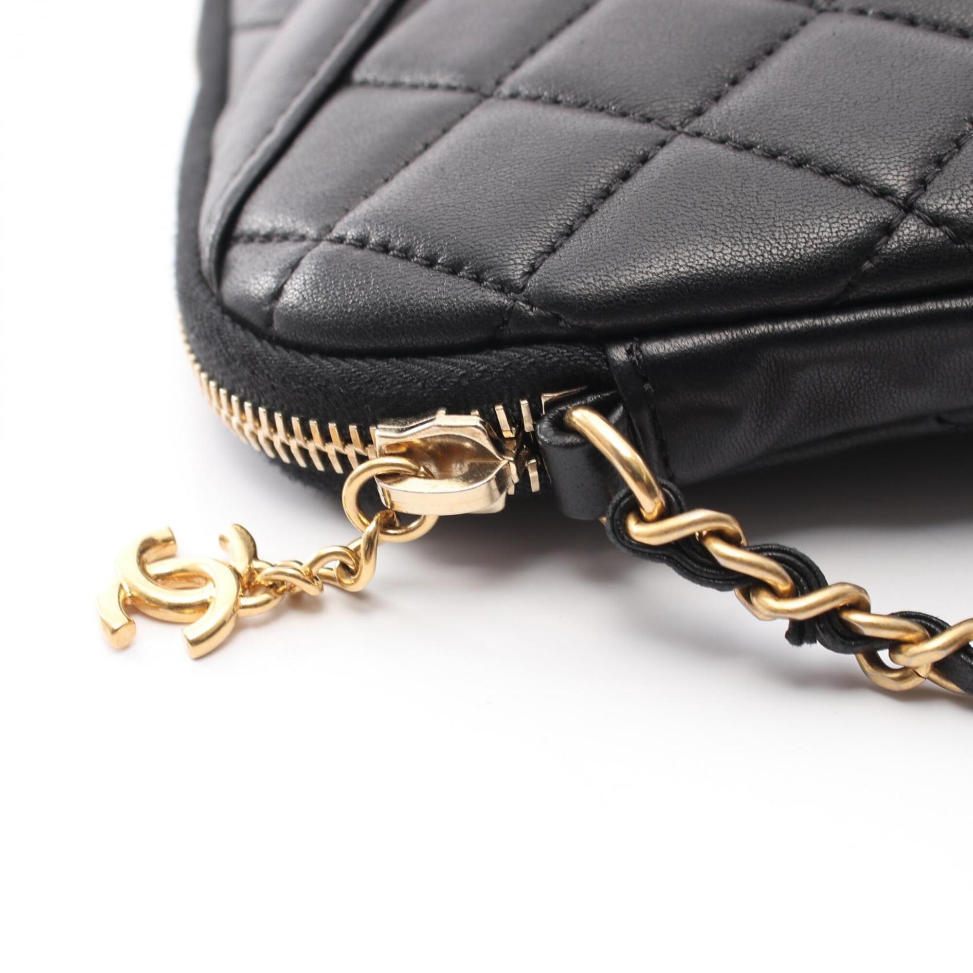 Chanel Black Leather Handbag Shoulder Bag (Pre-Owned)