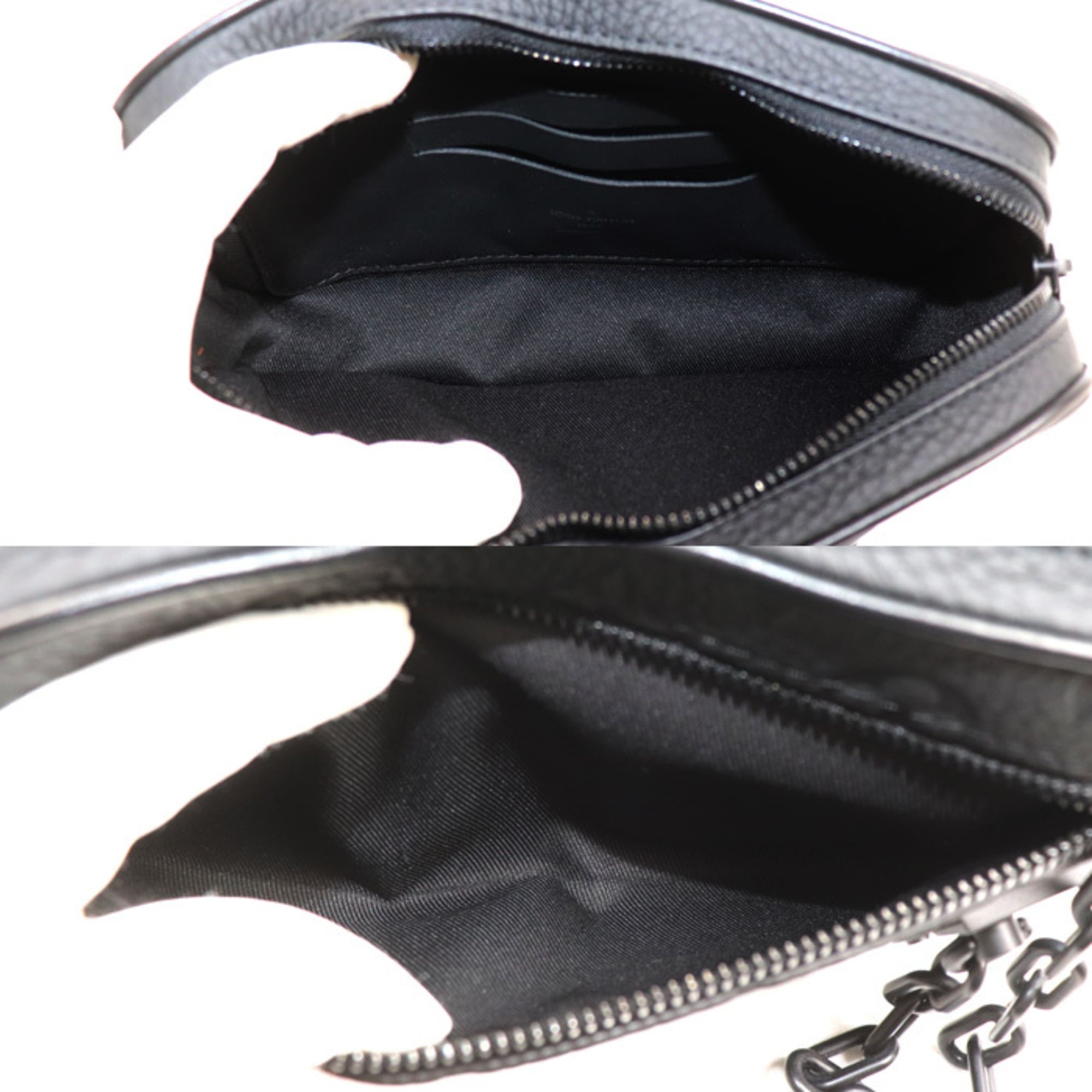Louis Vuitton Black Leather Clutch Bag (Pre-Owned)