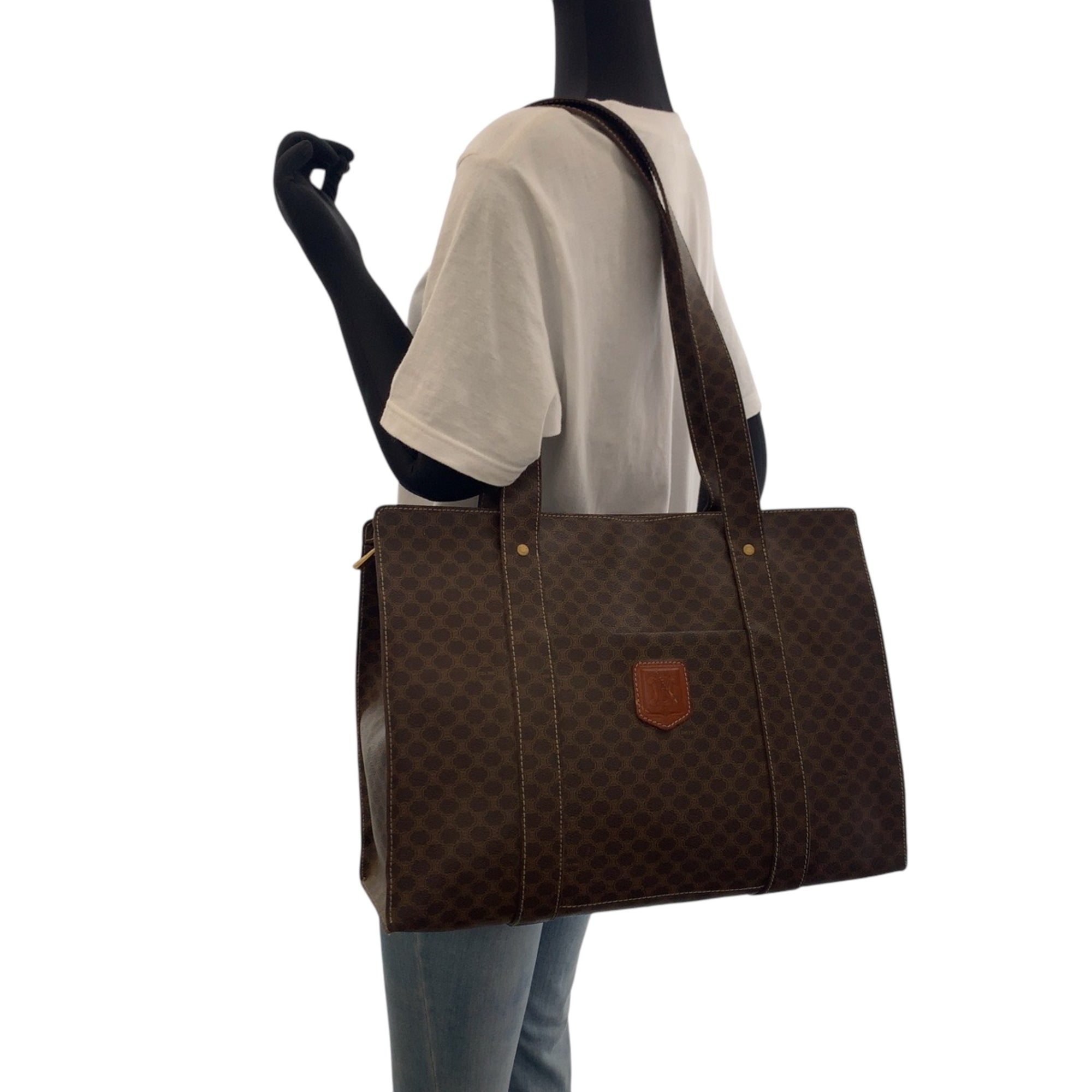 Celine Brown Pvc Shoulder Bag Tote Bag (Pre-Owned)