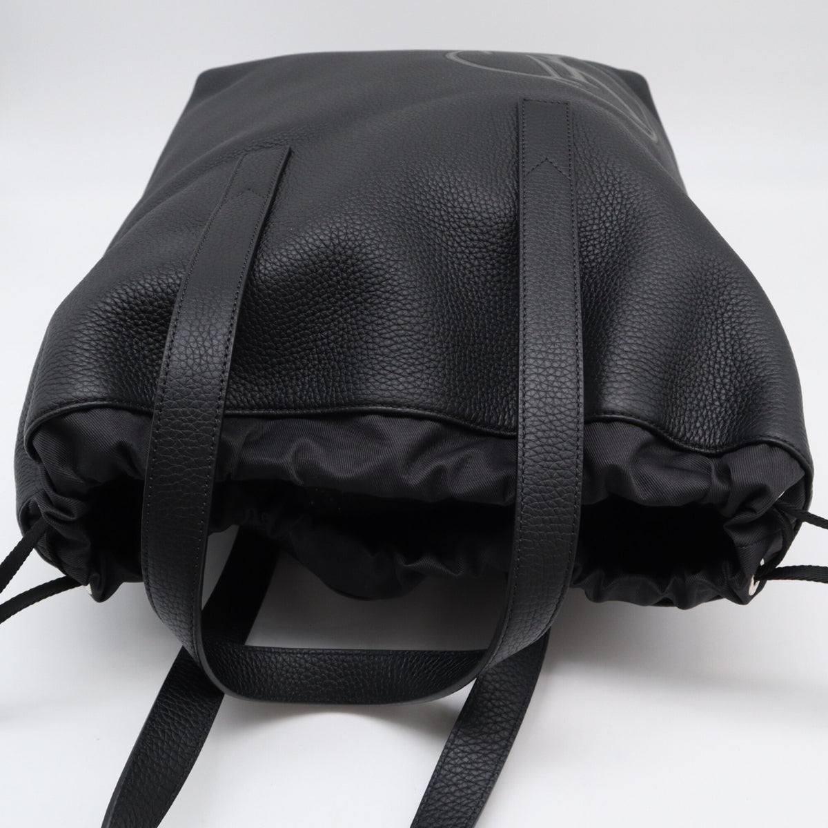 Louis Vuitton Black Gray Leather Tote Bag (Pre-Owned)