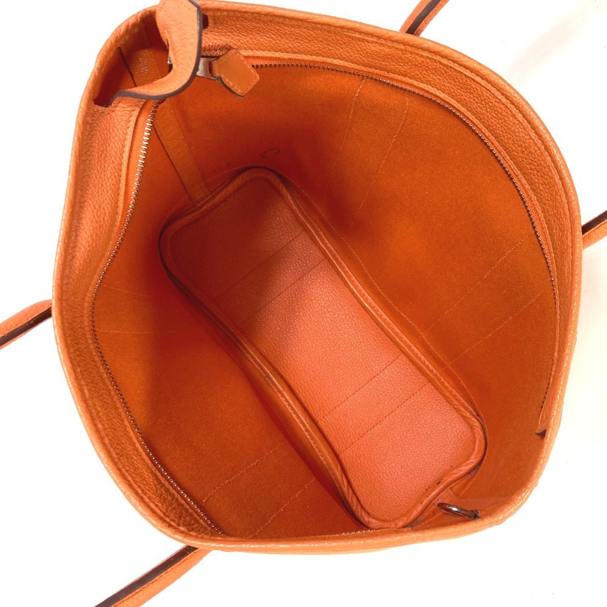 Hermes Orange Toile Officier Shoulder Bag Tote Bag (Pre-Owned)