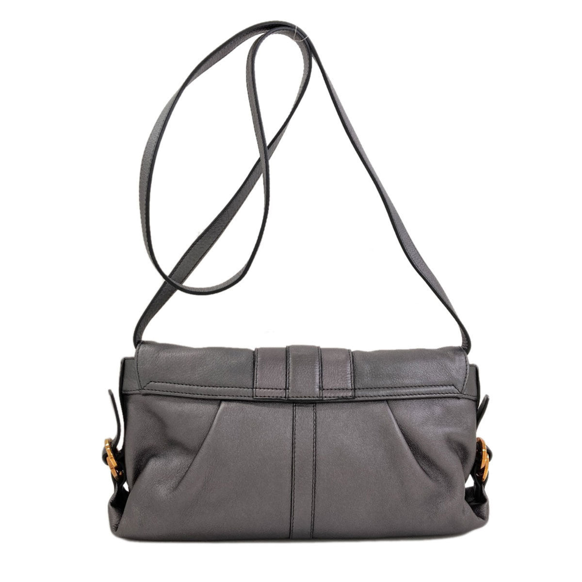 Bvlgari Gray Leather Shoulder Bag (Pre-Owned)