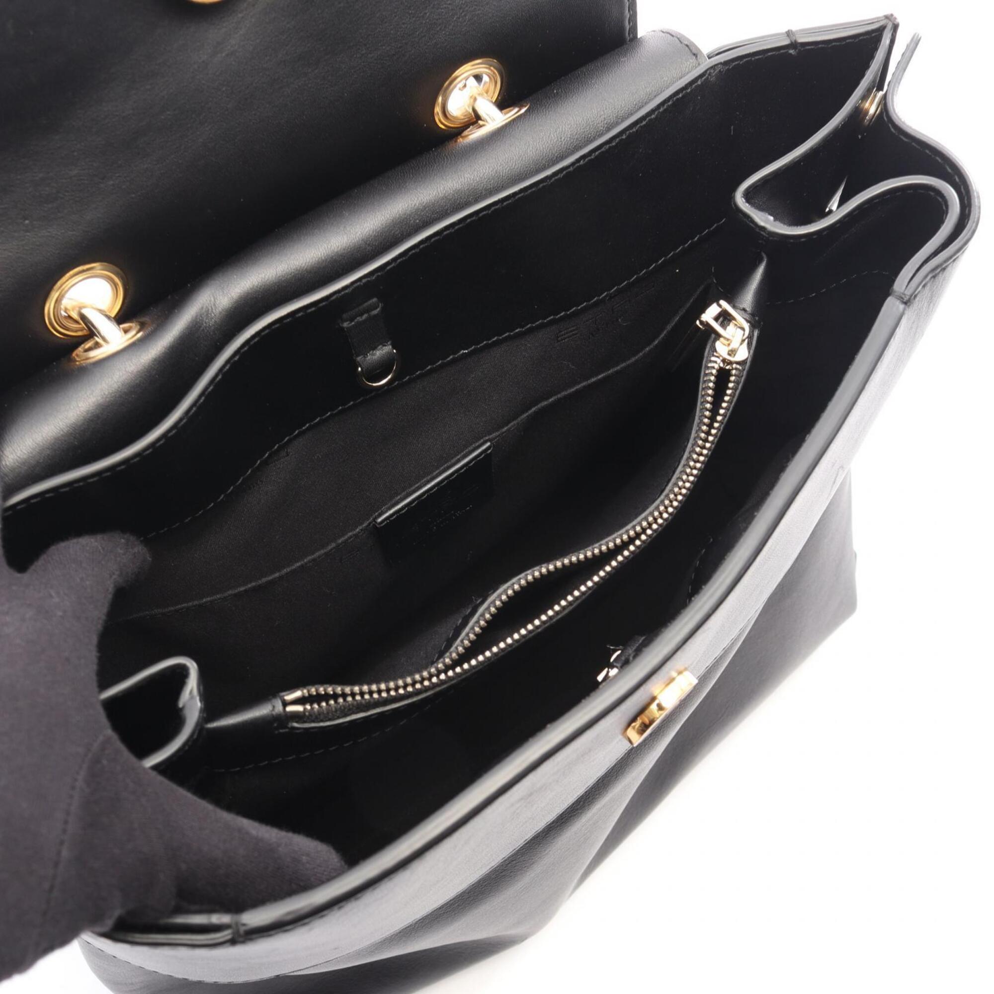 Etro Black Leather Handbag (Pre-Owned)