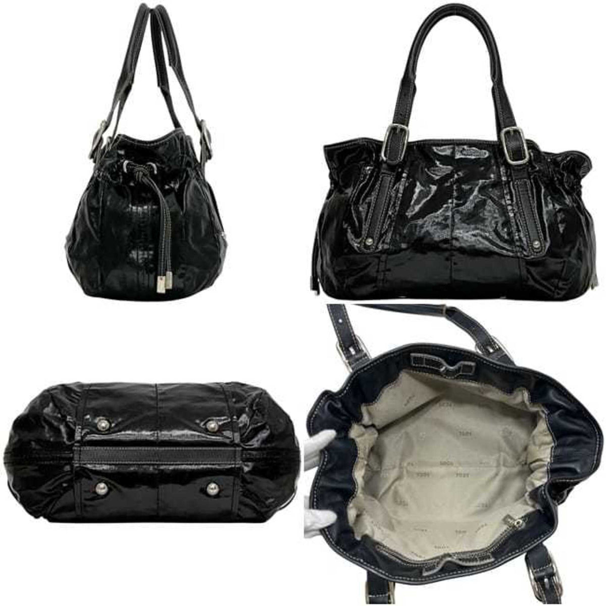 Tod's Black Patent Leather Tote Bag (Pre-Owned)