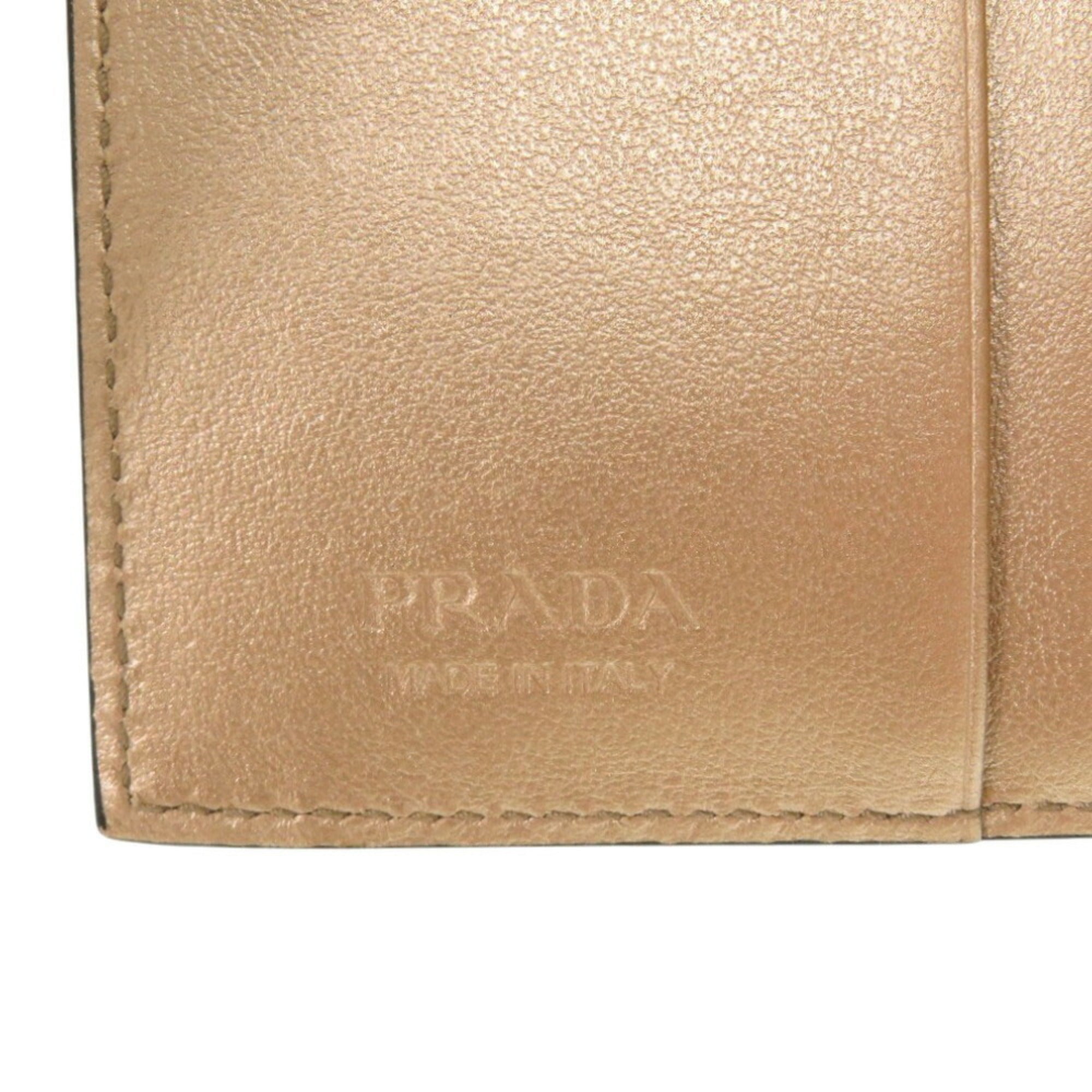 Prada Gold Saffiano Wallet (Bi-Fold) (Pre-Owned)