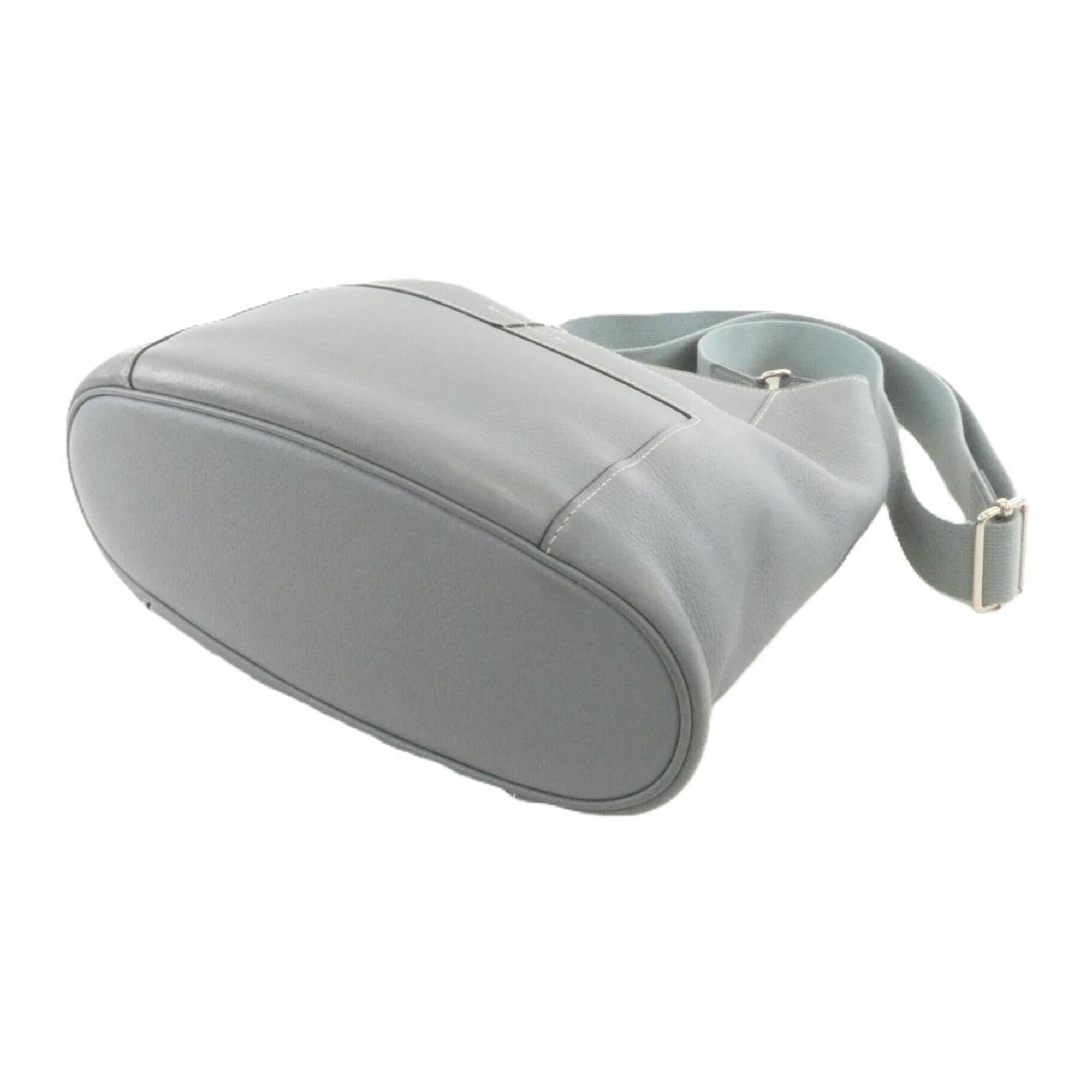 Hermes Ciel Gray Taurillon Clemence Leather Shoulder Bag (Pre-Owned)