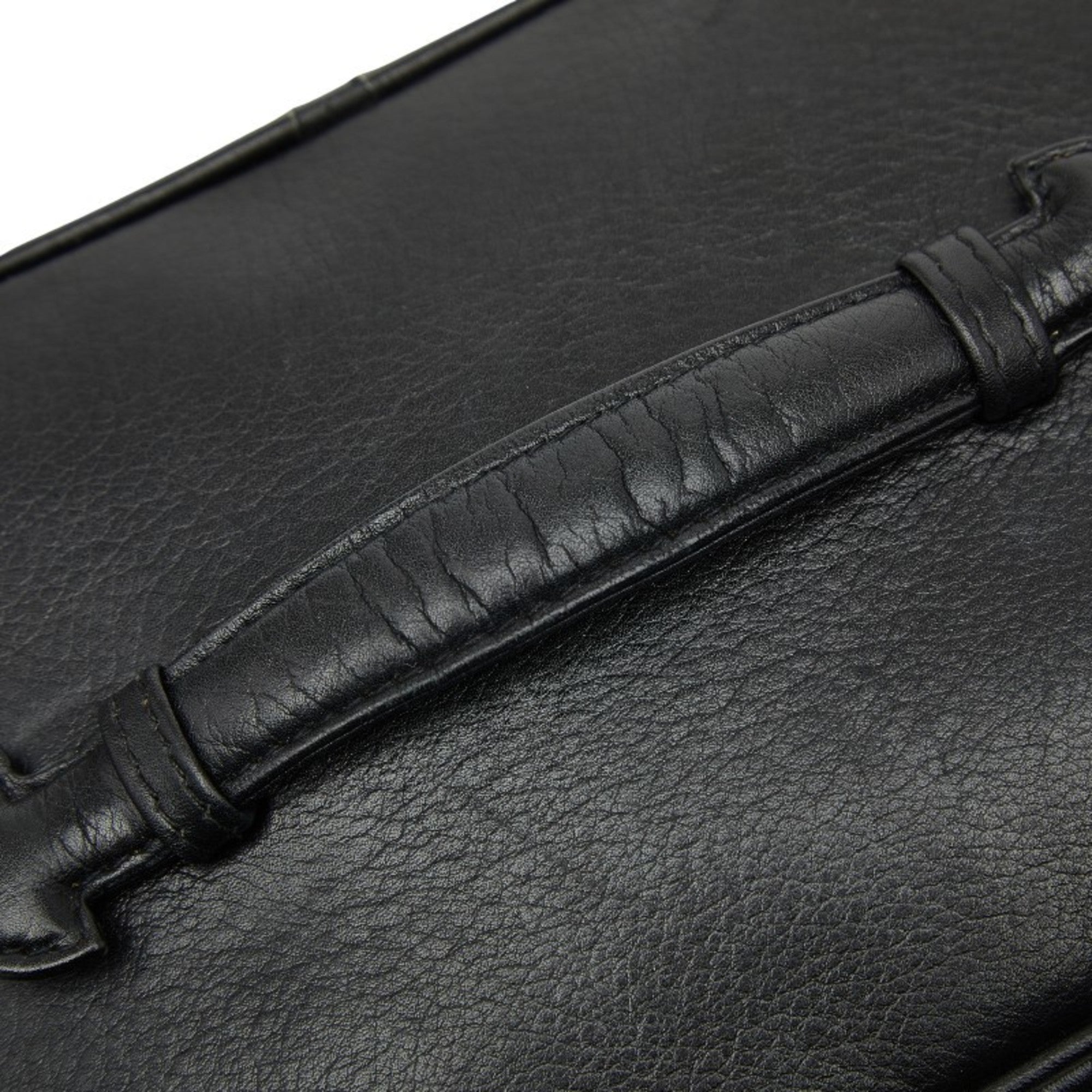 Chanel Black Leather Handbag Vanity Bag (Pre-Owned)