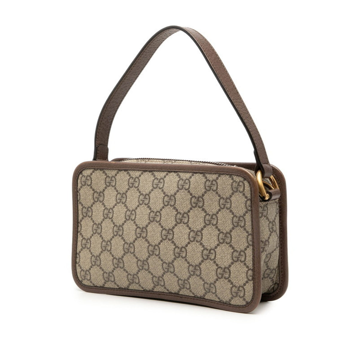 Gucci Beige Brown Pvc Leather Handbag (Pre-Owned)