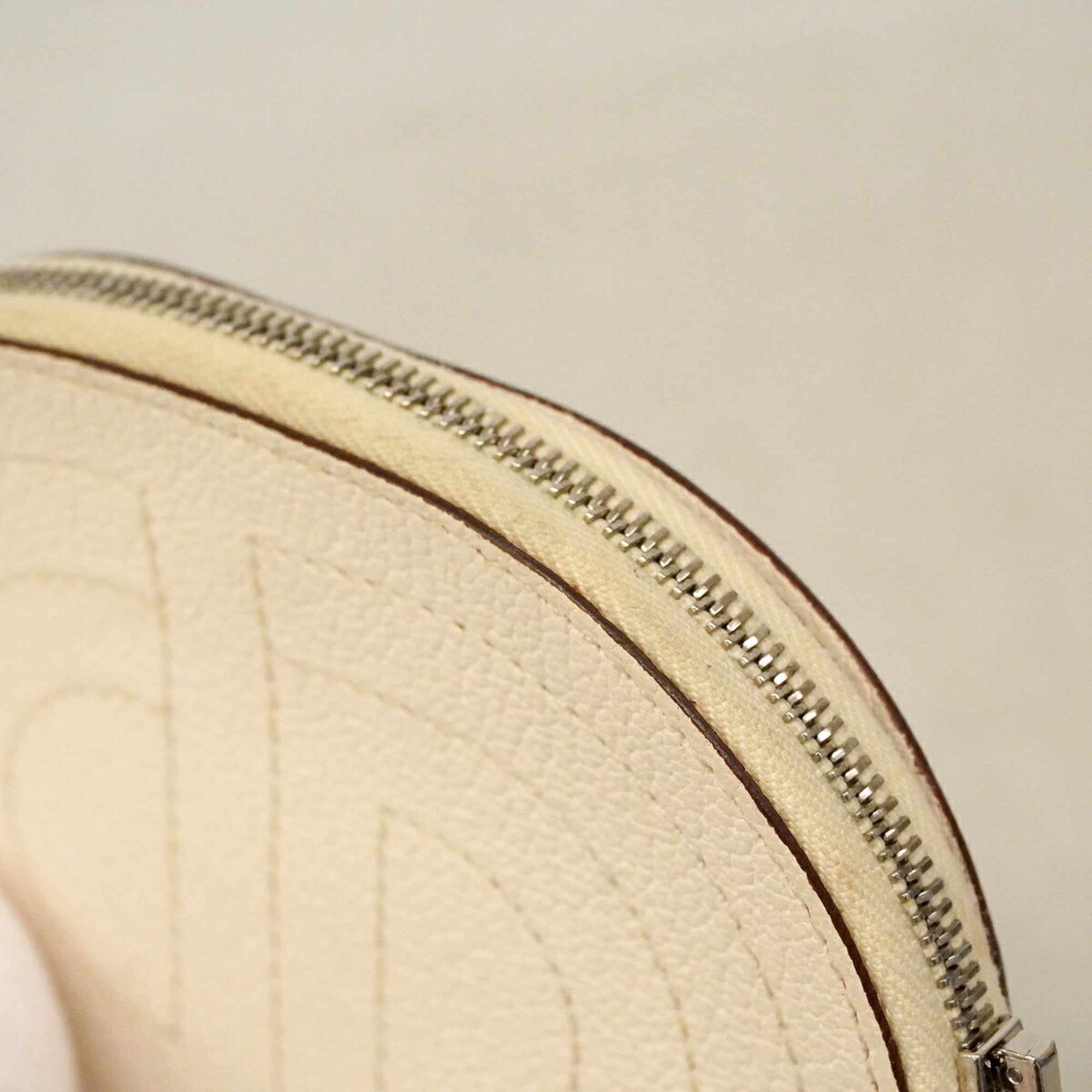 Hermes White Chevre Myzore Leather Coin Purse/Coin Case (Pre-Owned)
