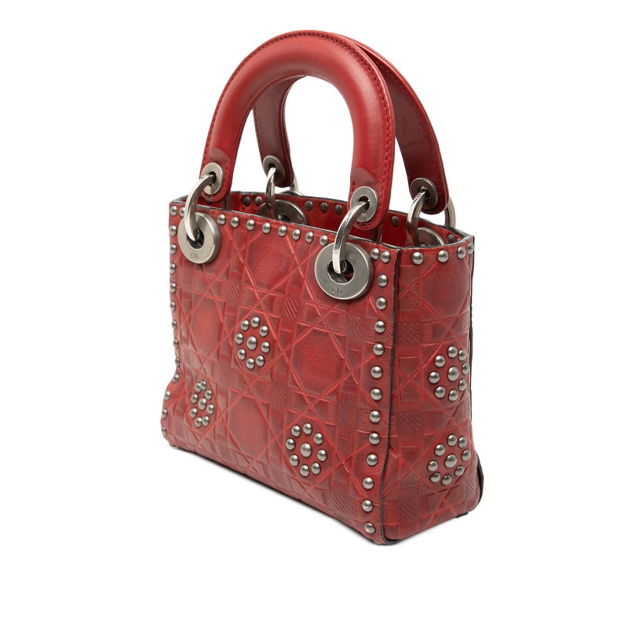 Christian Dior Red Color Leather Handbag Shoulder Bag (Pre-Owned)