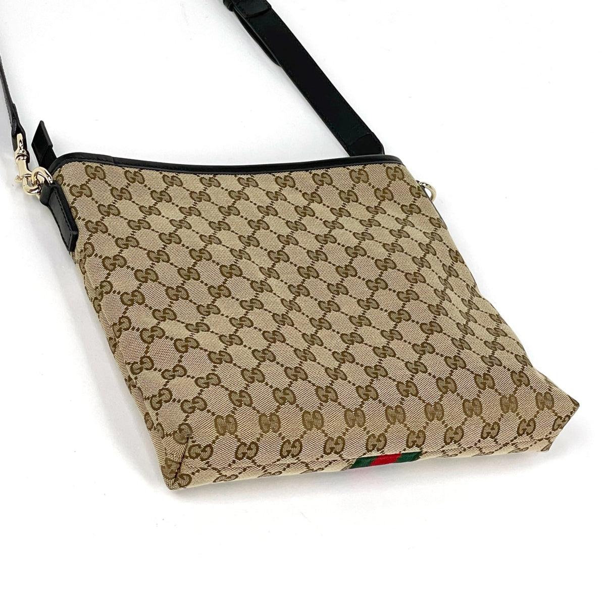Gucci Brown Gg Canvas Leather Shoulder Bag (Pre-Owned)