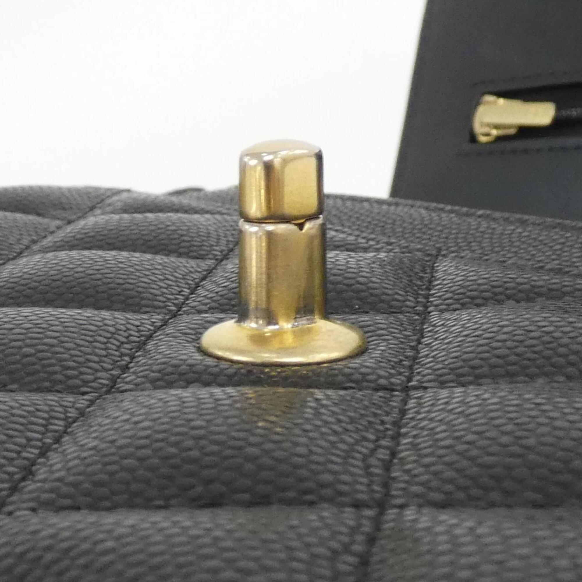 Chanel Black Grained Calfskin Chain/Shoulder Wallet (Pre-Owned)