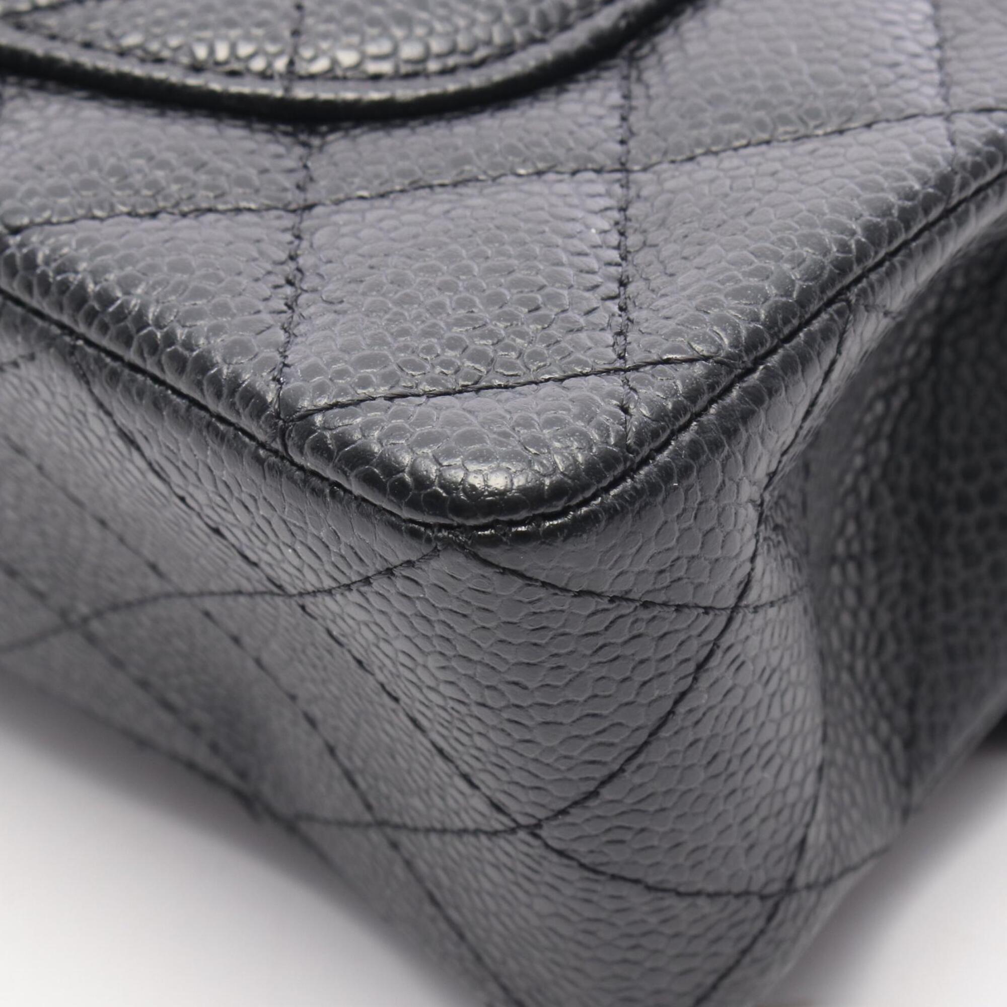 Chanel Black Grained Calfskin Handbag Shoulder Bag (Pre-Owned)