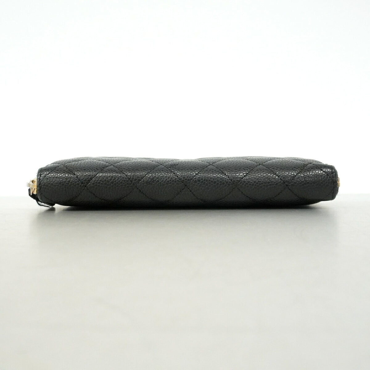 Chanel Black Grained Calfskin Long Wallet (Bi-Fold) (Pre-Owned)