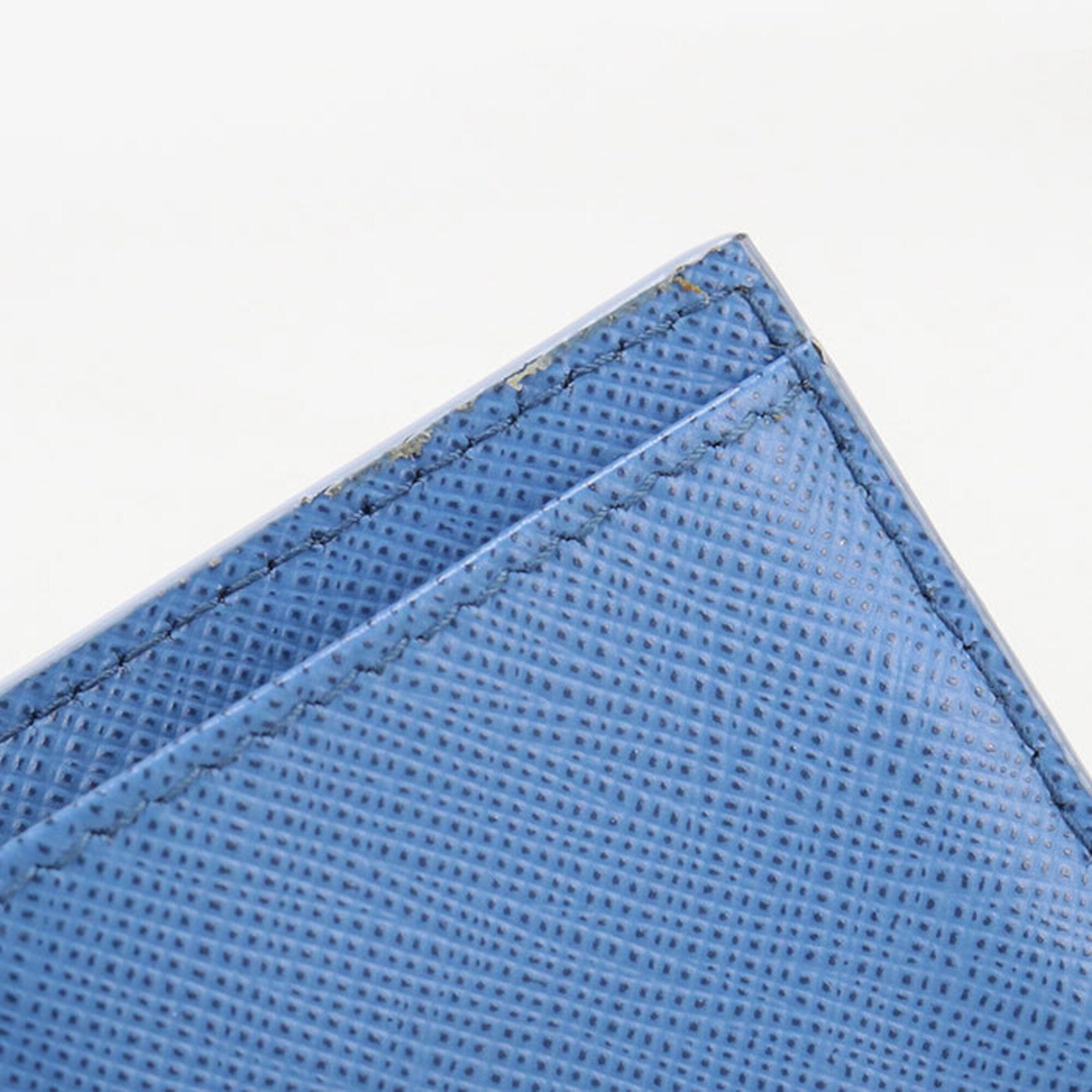 Prada Blue Leather Wallet (Tri-Fold) (Pre-Owned)