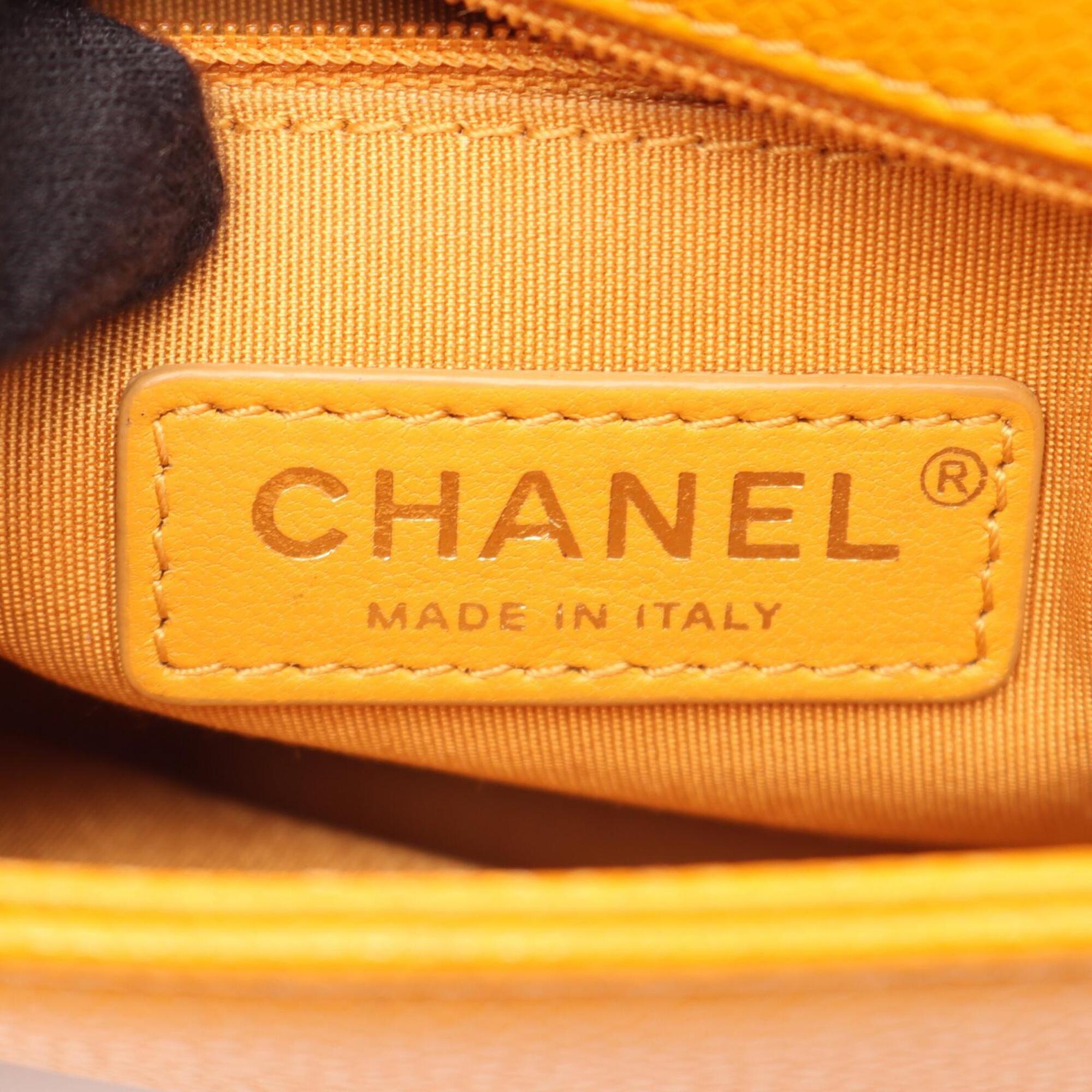 Chanel Orange Grained Calfskin Handbag Shoulder Bag (Pre-Owned)
