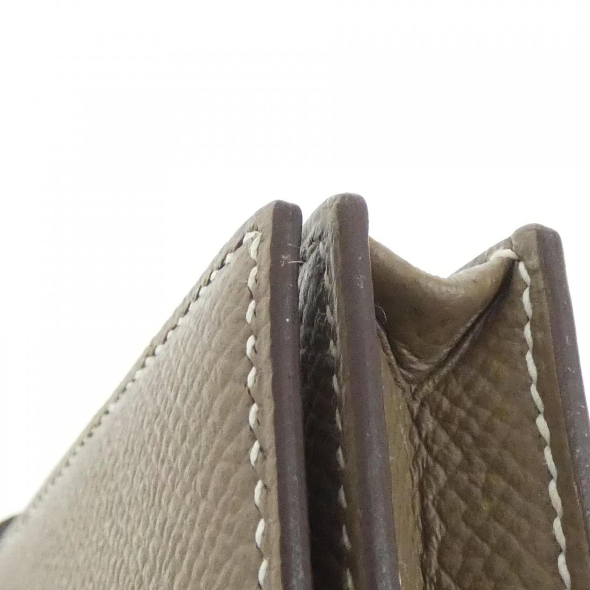 Hermes Etoupe Gray Epsom Leather Long Wallet (Bi-Fold) (Pre-Owned)