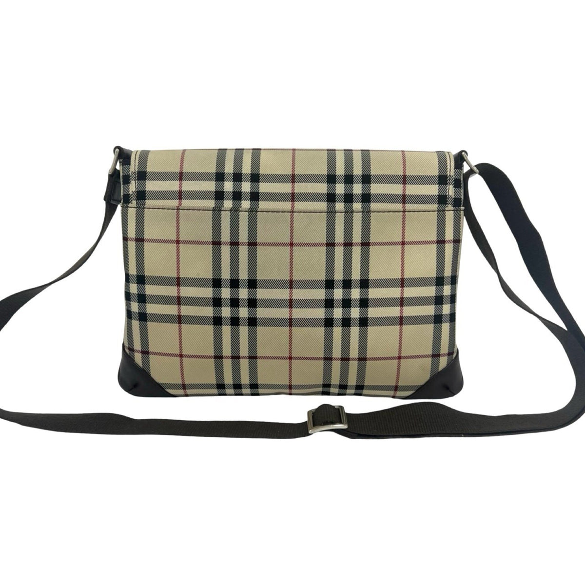 Burberry Beige Brown Canvas Leather Pochette Shoulder Bag (Pre-Owned)